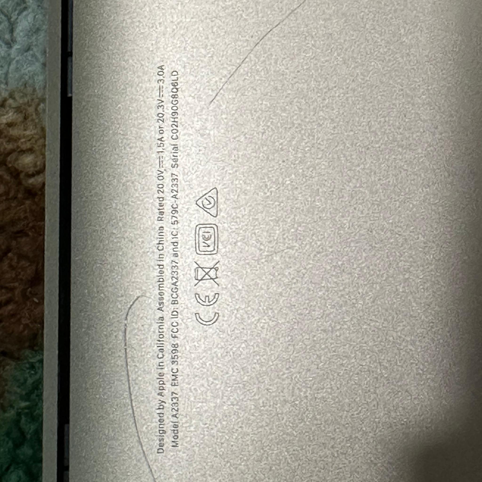 2020 Apple MacBook M1 Air 13" A2337 Gold Laptop M1 256GB Cracked Screen/ICloud Locked