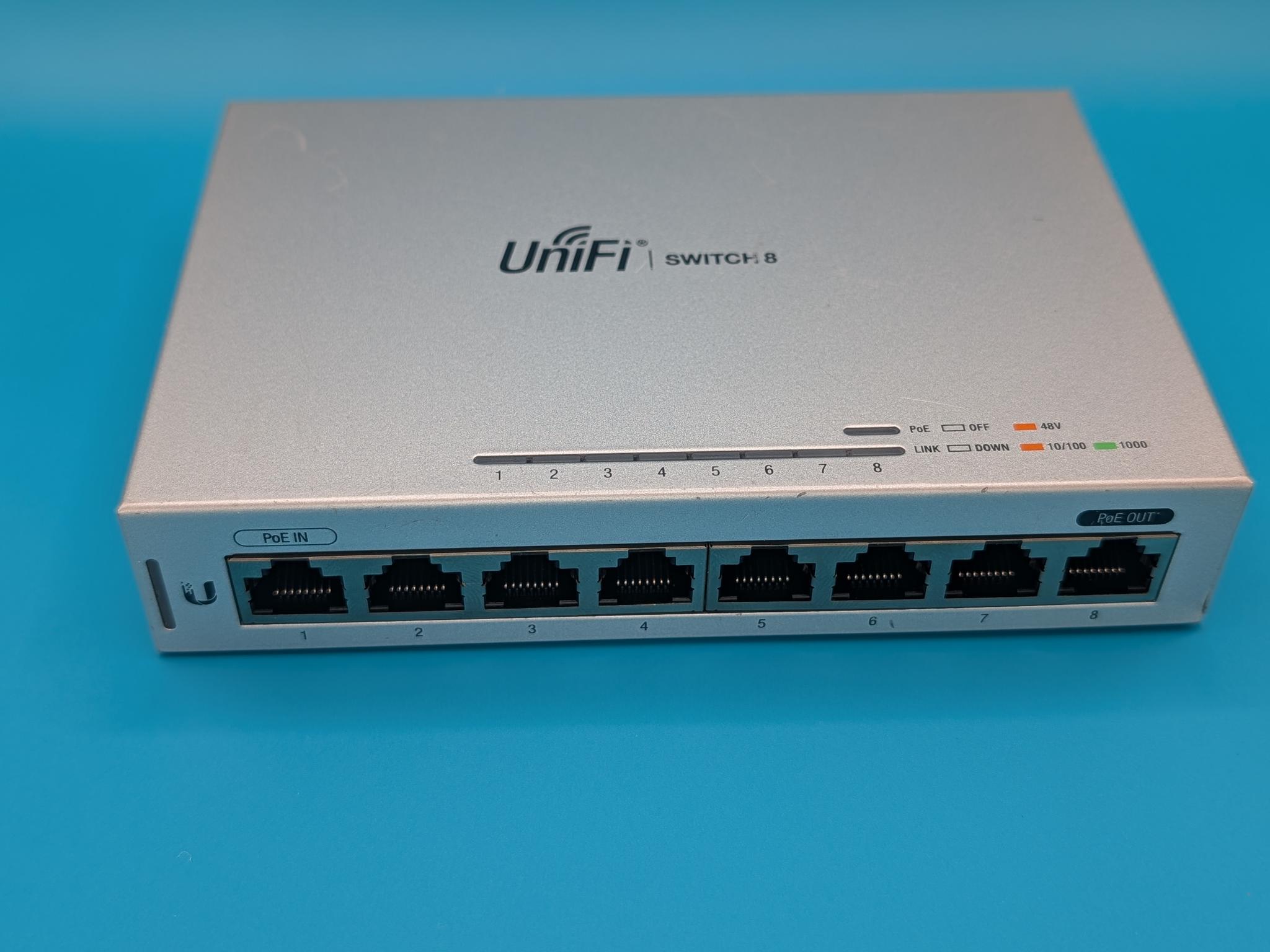 UniFi US-8 8 Port Gigabit Managed Ethernet Switch w/ PoE Passthrough