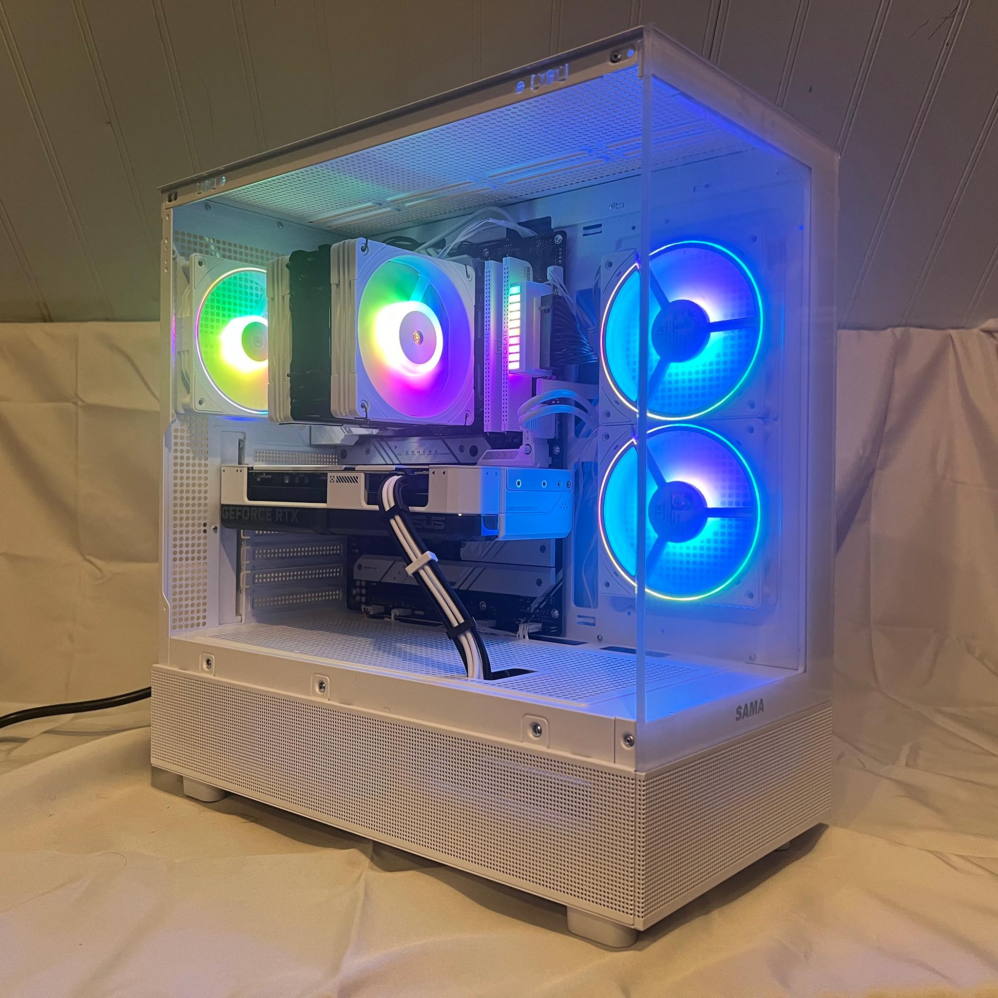 "Space Age" Intel I5 13600kf, RTX 4070, 32gb ddr5, Wifi 6E gaming pc-Team Blue/Green
