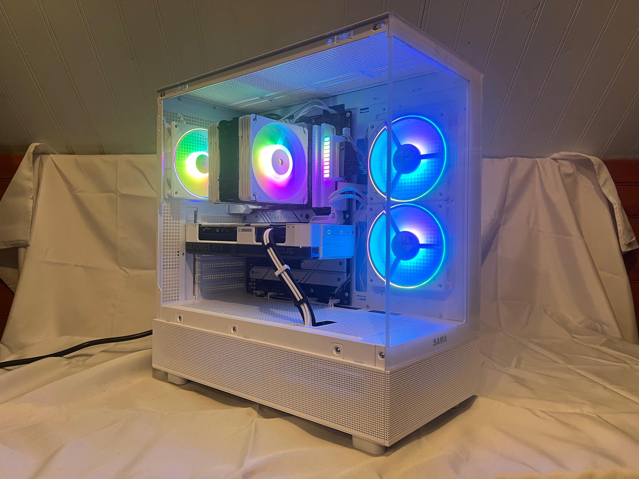 "Space Age" Intel I5 13600kf, RTX 4070, 32gb ddr5, Wifi 6E gaming pc-Team Blue/Green