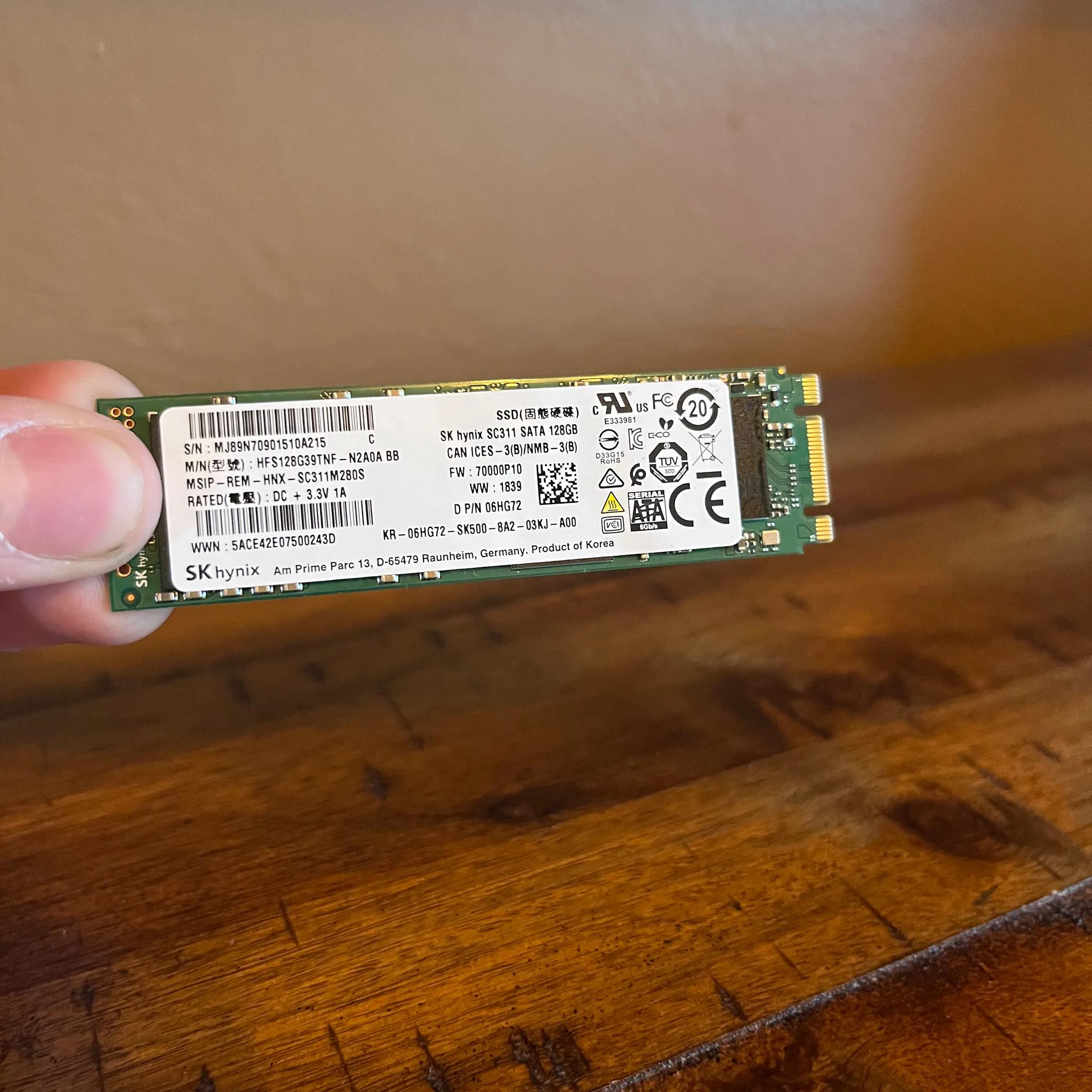 SX Hynix 128 GB SATA M.2 SSD (Taken from Old Laptop WORKING!)