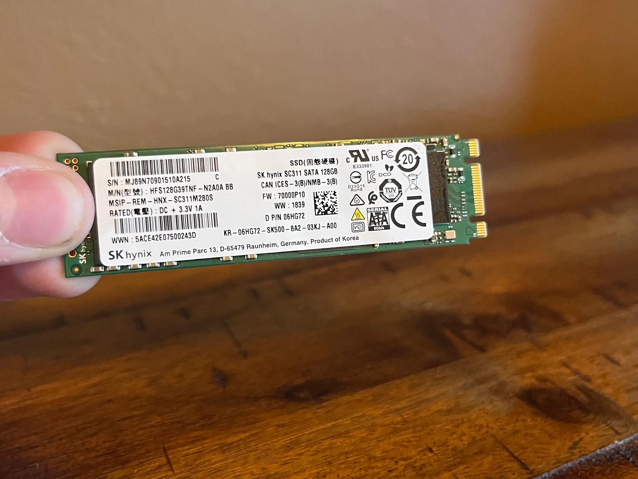 SX Hynix 128 GB SATA M.2 SSD (Taken from Old Laptop WORKING!)