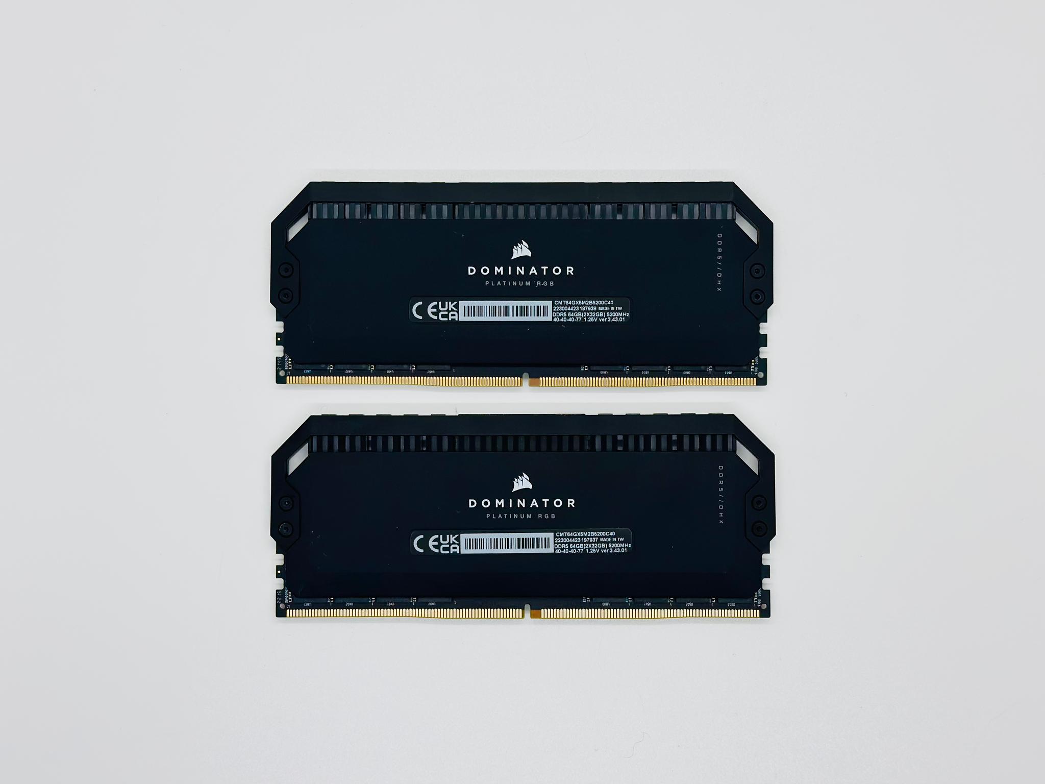 DOMINATOR® PLATINUM RGB 64GB (2x32GB) DDR5 DRAM 5200MT/s CL40 Memory Kit — Black