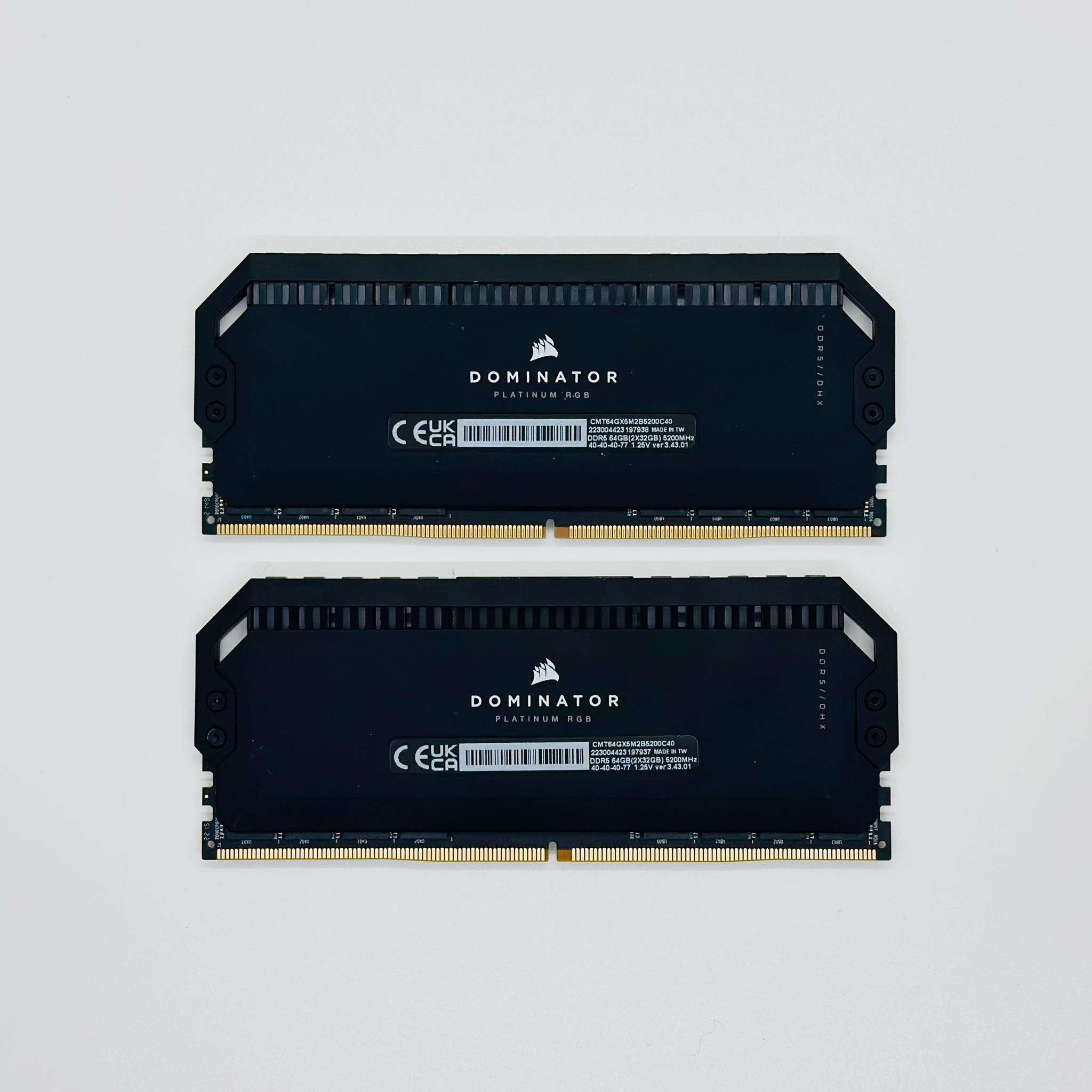 DOMINATOR® PLATINUM RGB 64GB (2x32GB) DDR5 DRAM 5200MT/s CL40 Memory Kit — Black