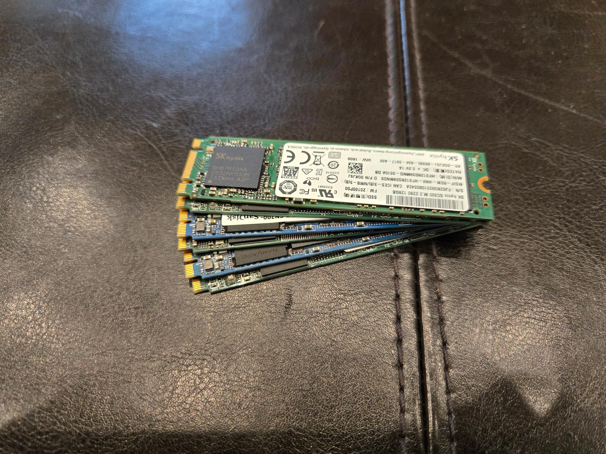 6x 128GB SATA M.2 SSD