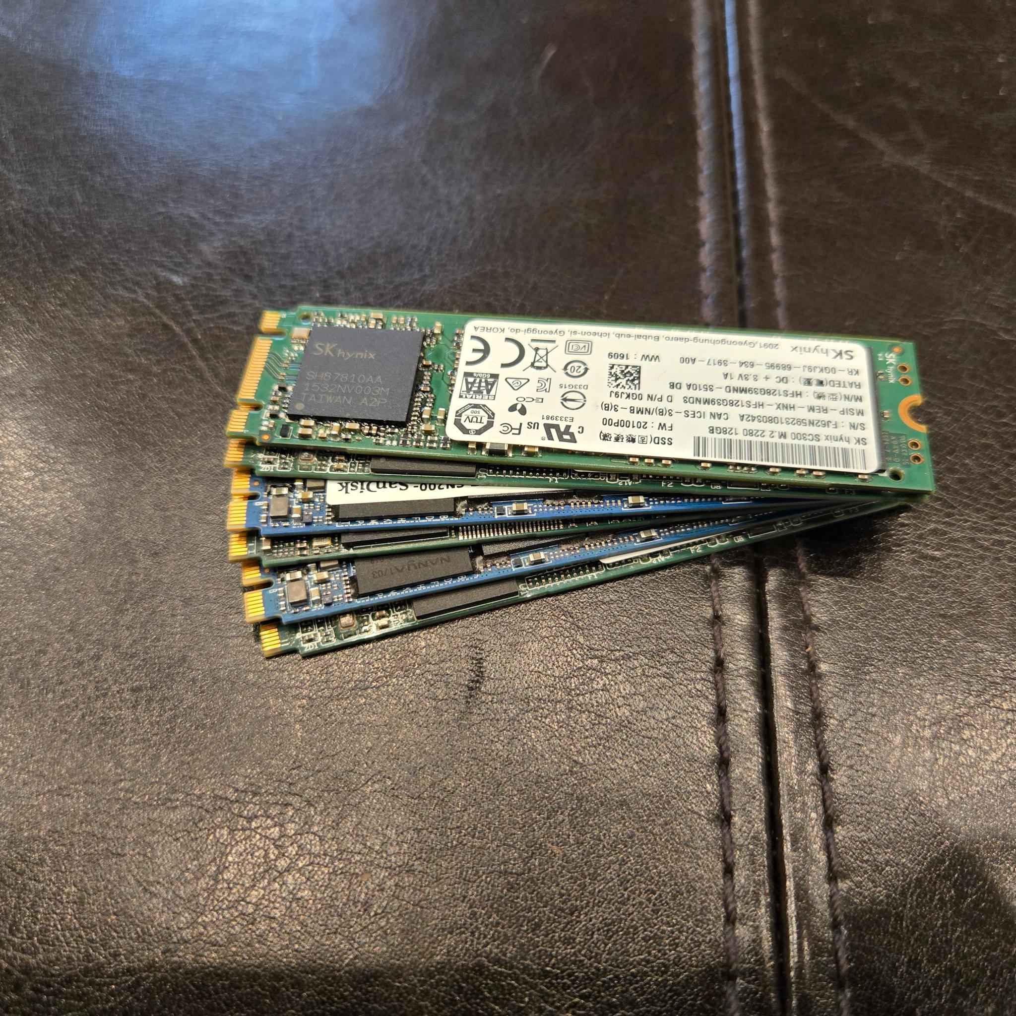 6x 128GB SATA M.2 SSD