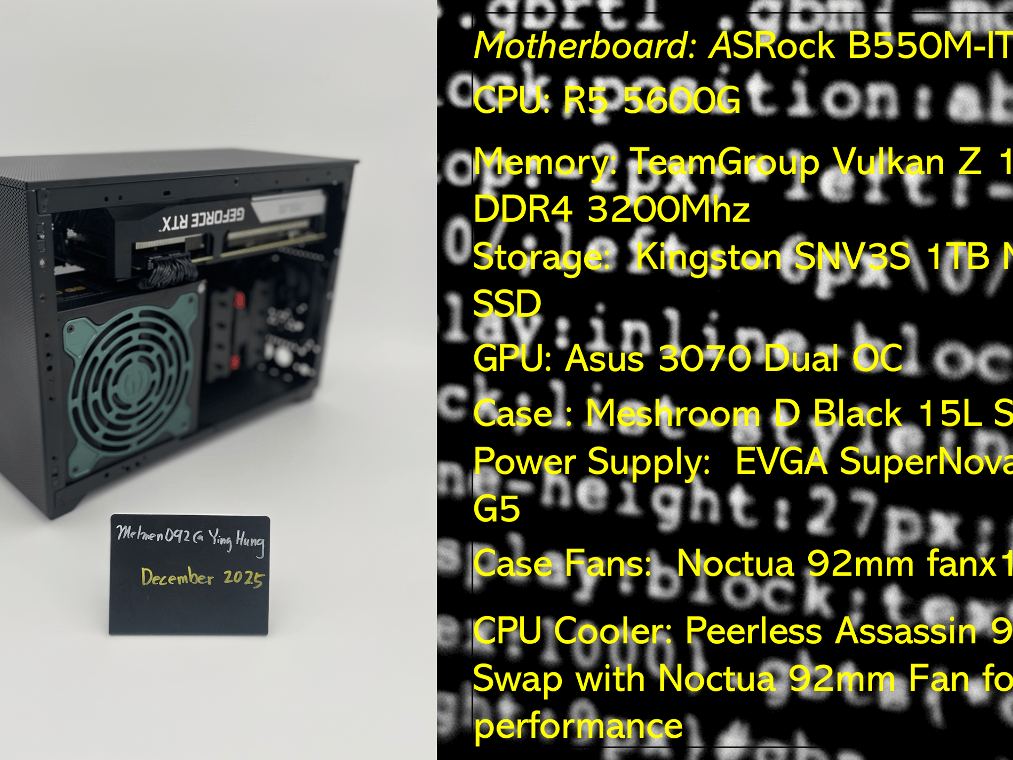 15L Tiny StartUP | R5 5600G | 3070 | 16GB DDR4 | 1TB Storage