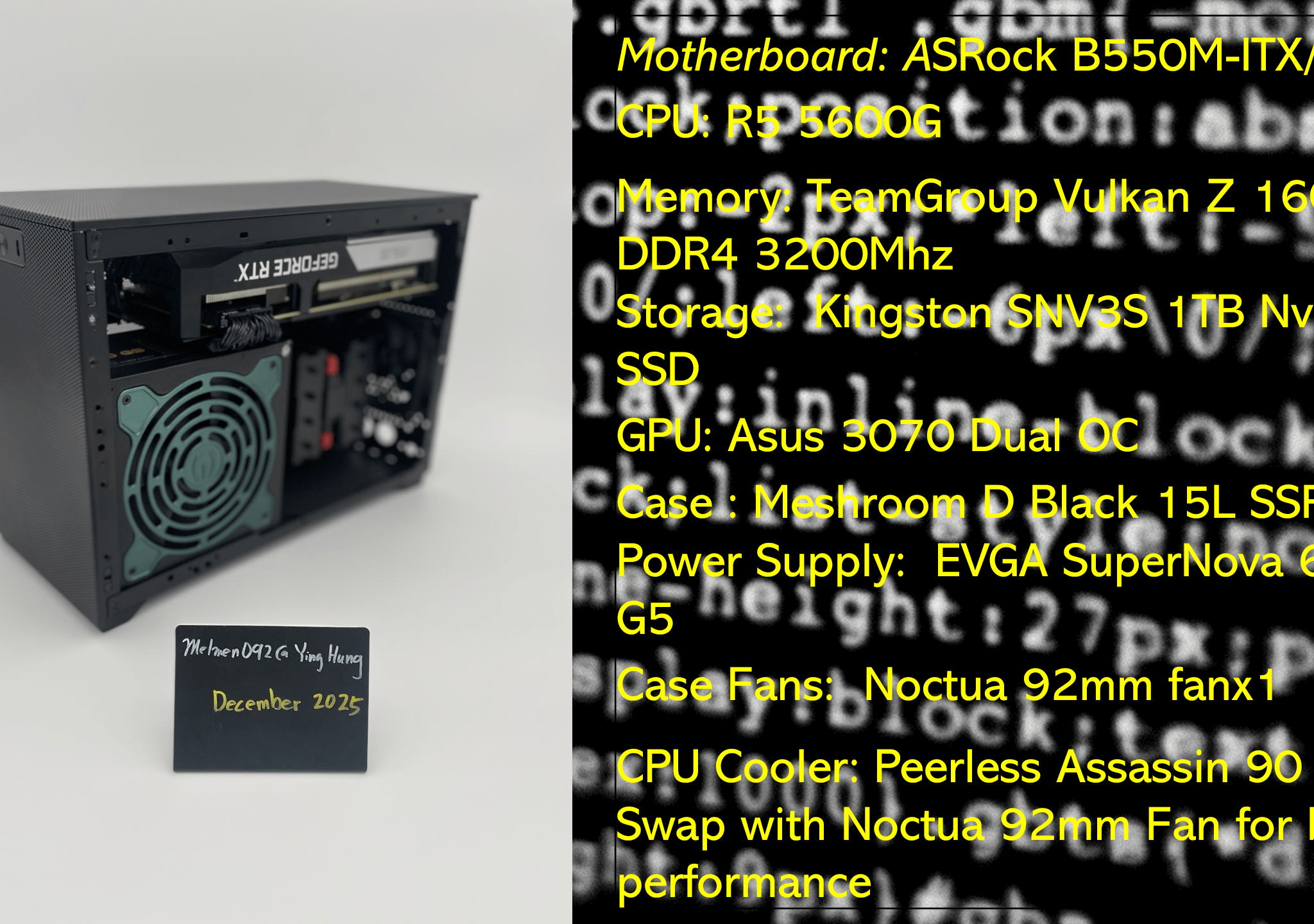 15L Tiny StartUP | R5 5600G | 3070 | 16GB DDR4 | 1TB Storage