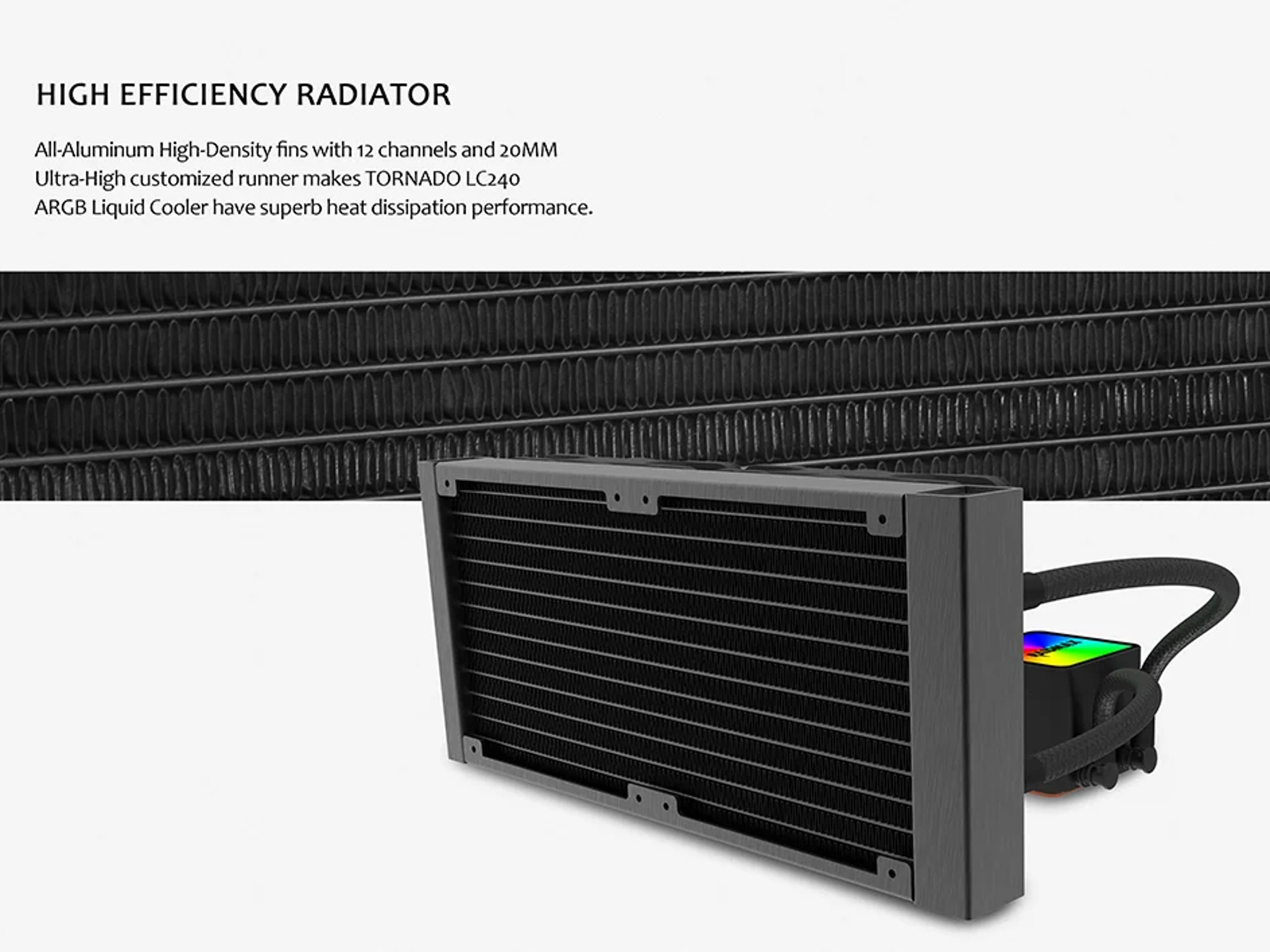 RAIDMAX TORNADO LC240 AIO COOLER! ARGB 240MM AIO CPU COOLER!