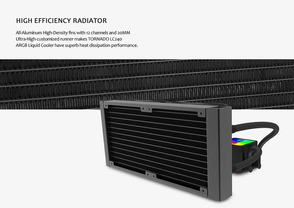 RAIDMAX TORNADO LC240 AIO COOLER! ARGB 240MM AIO CPU COOLER!