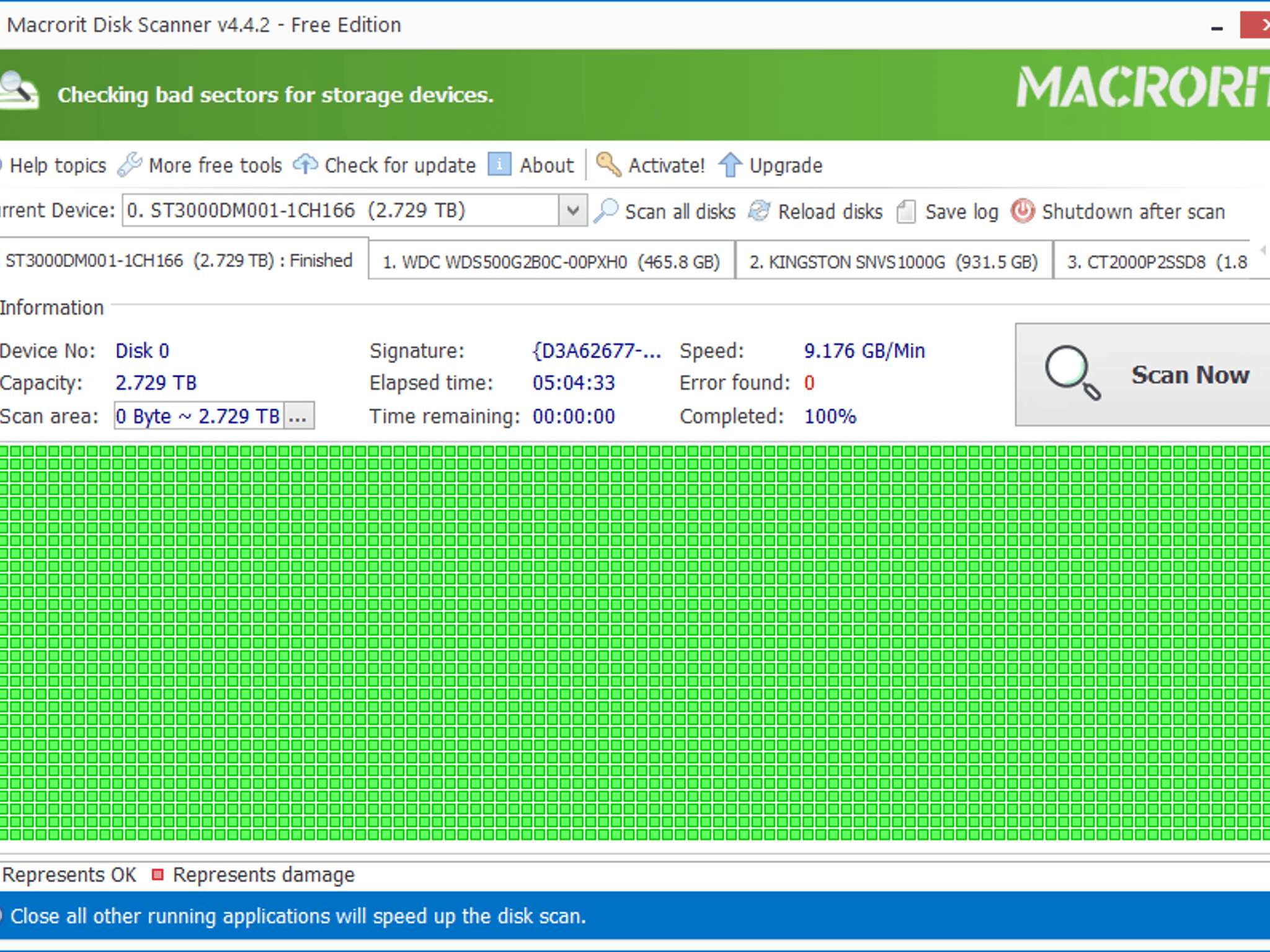 Used 3 TB Seagate Internal Hard Drive 7200RPM