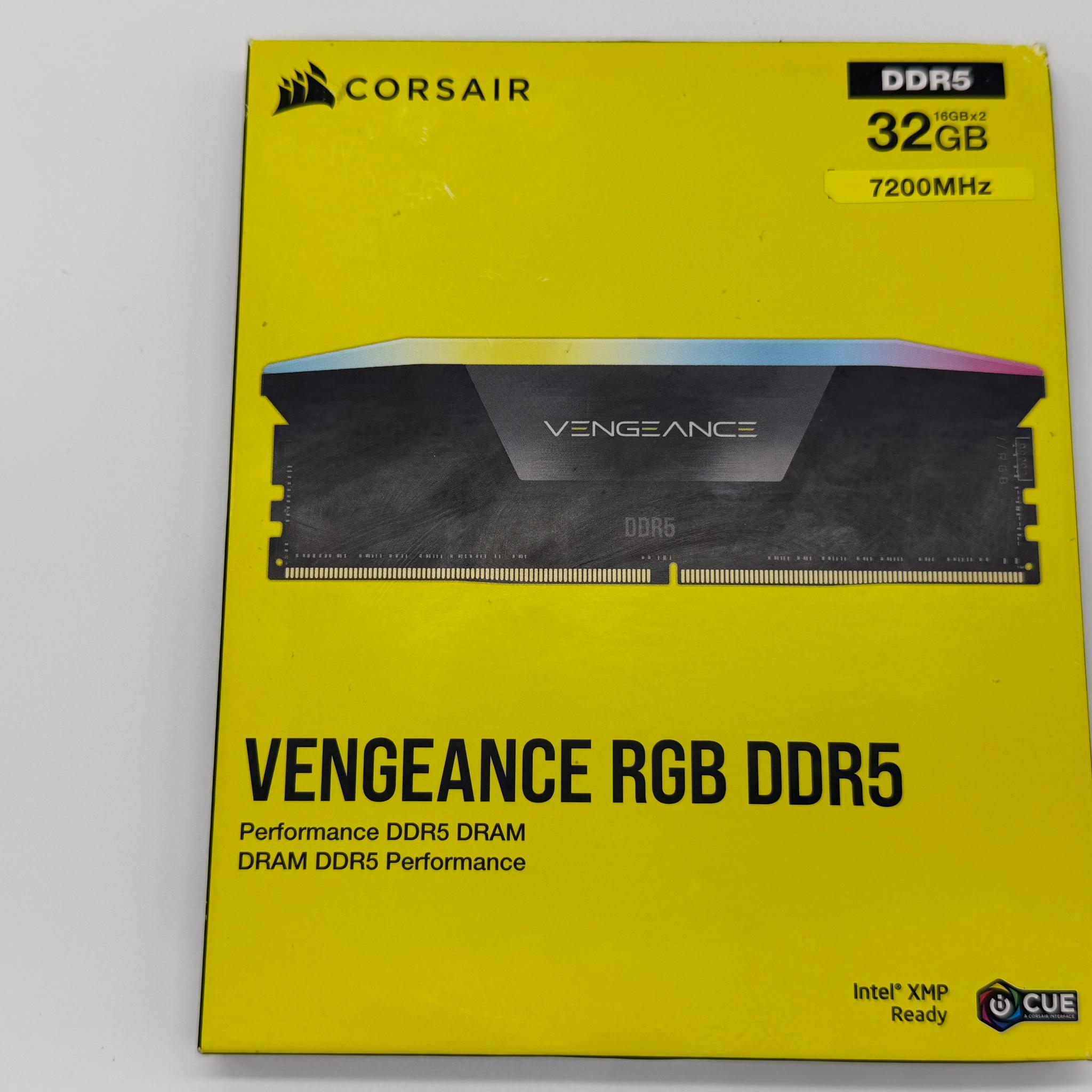 Corsair Vengeance RGB DDR5 32GB (2x16GB) 7200MHz CL34 Desktop RAM