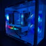 White Compact Gaming PC Arc B580-Ryzen 7 5700x-32GB DDR4 3200-1 TB NVME