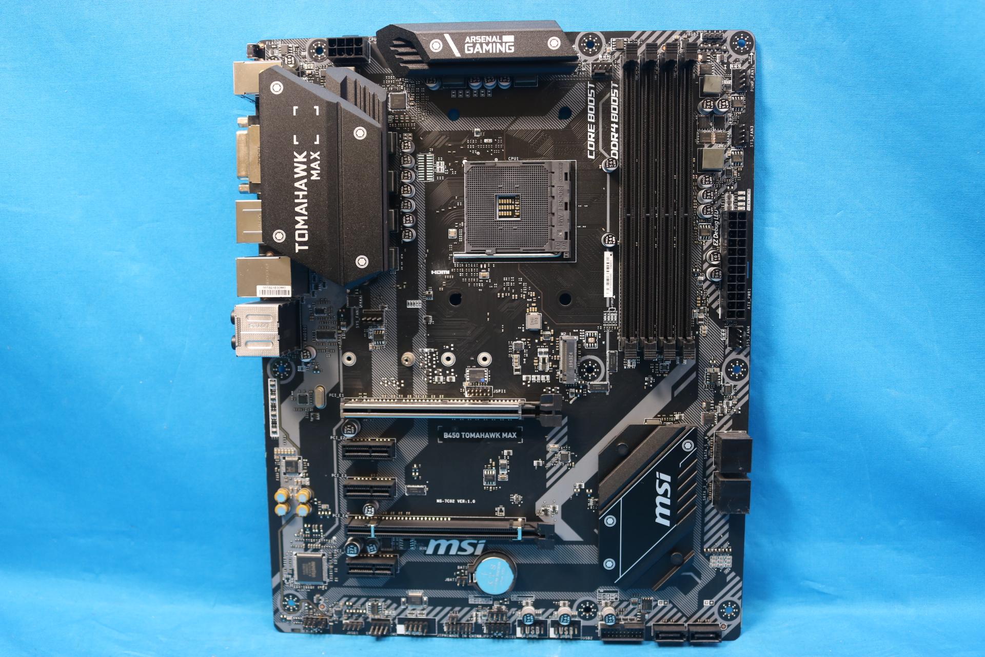 MSI B450 Tomahawk Max AMD Socket AM4 DDR4 ATX Desktop Motherboard No I/O Shield MS-7C02 VER: 1.0