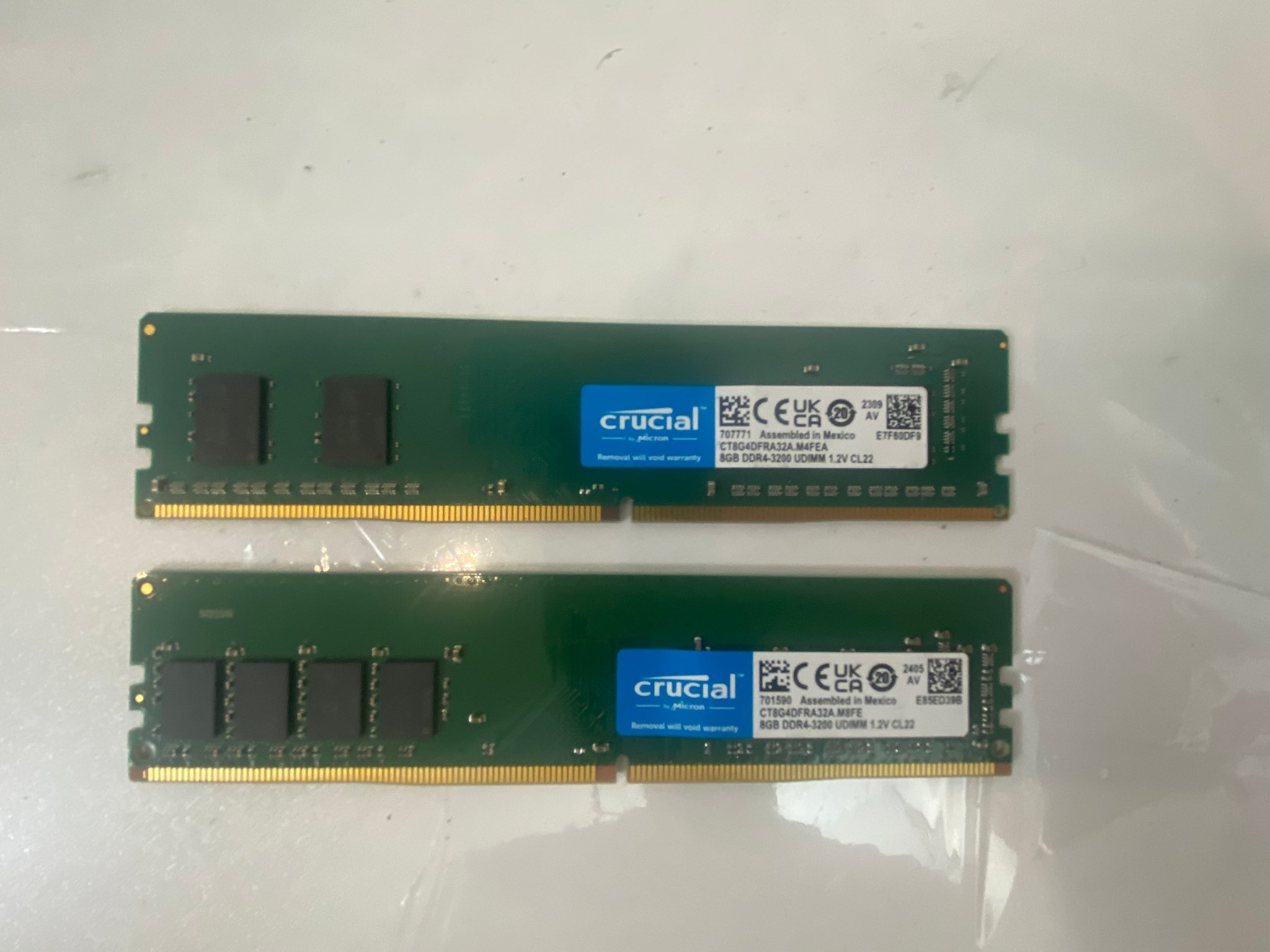 Crucial 16GB DDR4 RAM (2×8GB, 3200MHz) – Used, Tested