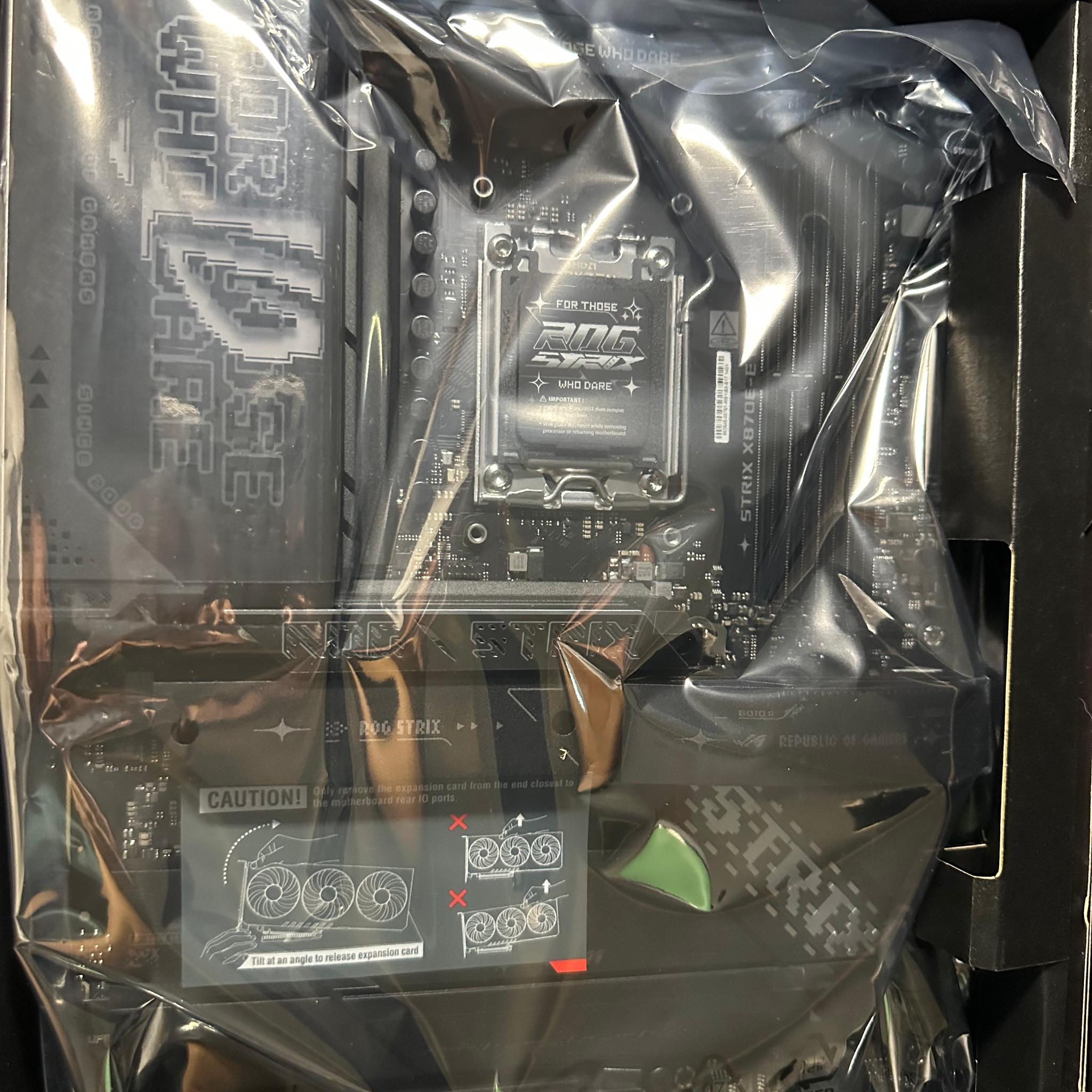 Brand New Unopened AMD Ryzen 7 9800X3D No Ram Bundle with A “Used” Asus X870E-E Gaming Wifi