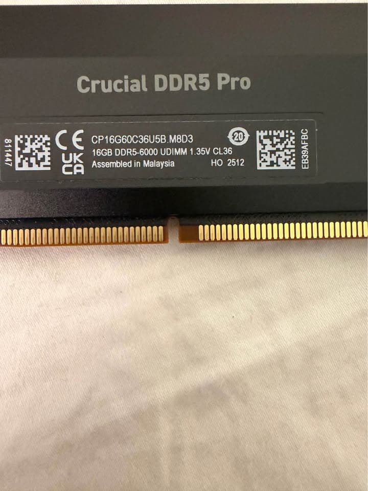 Crucial Pro Overclocking 32GB DDR5-6000 (2x16GB)