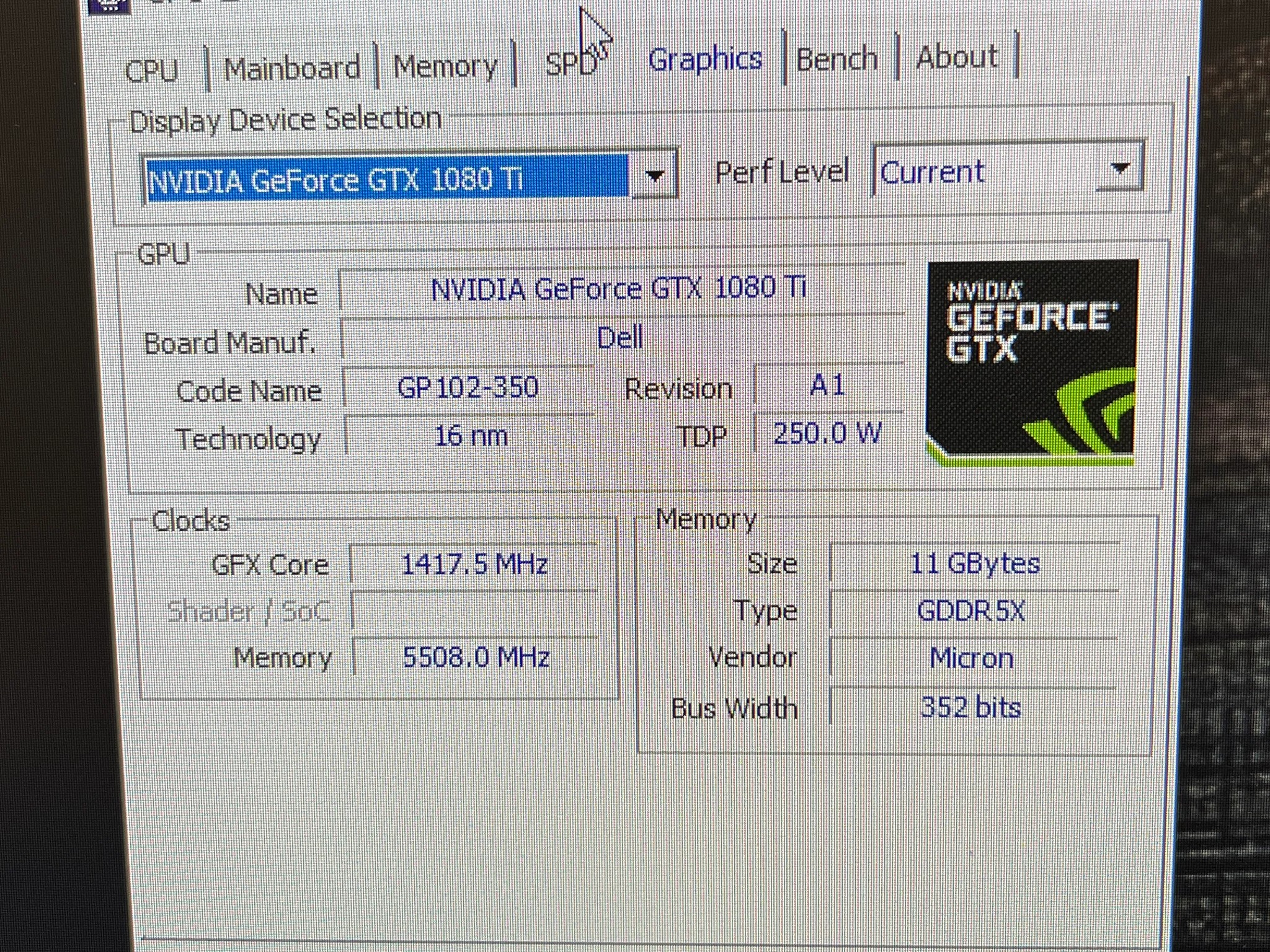 Dell GTX 1080 Ti 11GB graphic card