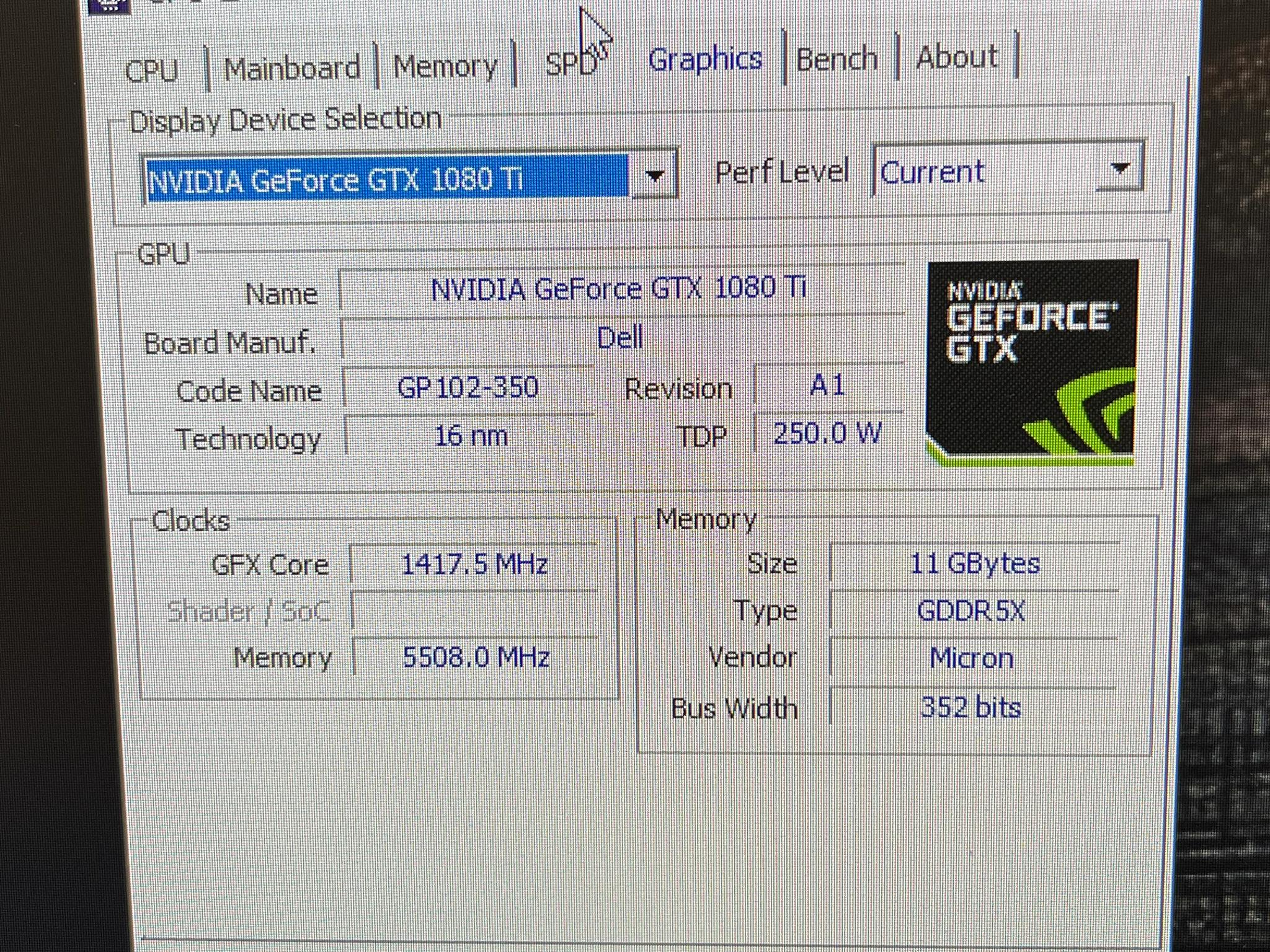 Dell GTX 1080 Ti 11GB graphic card