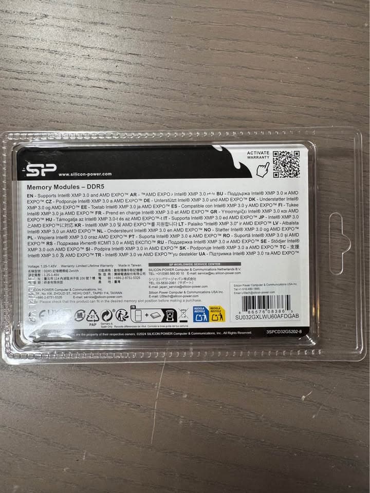 32GB SILICON POWER DDR5 ZENITH WHITE (2x16GB) 6000 MHZ CL30-38-38-96 1.35V