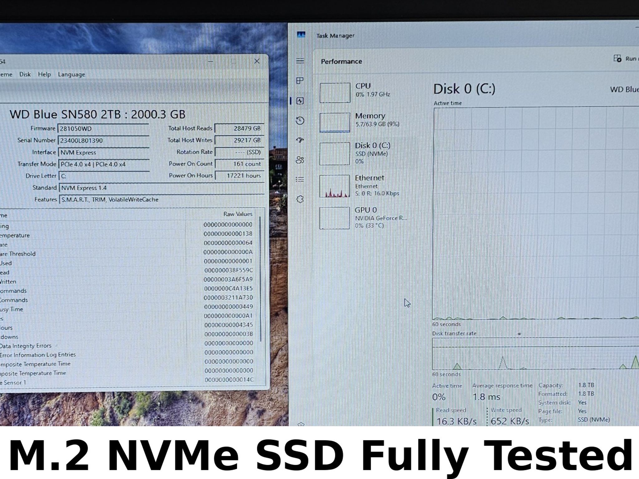 2TB NVMe M.2 SSD WD Blue SN580 Gen4