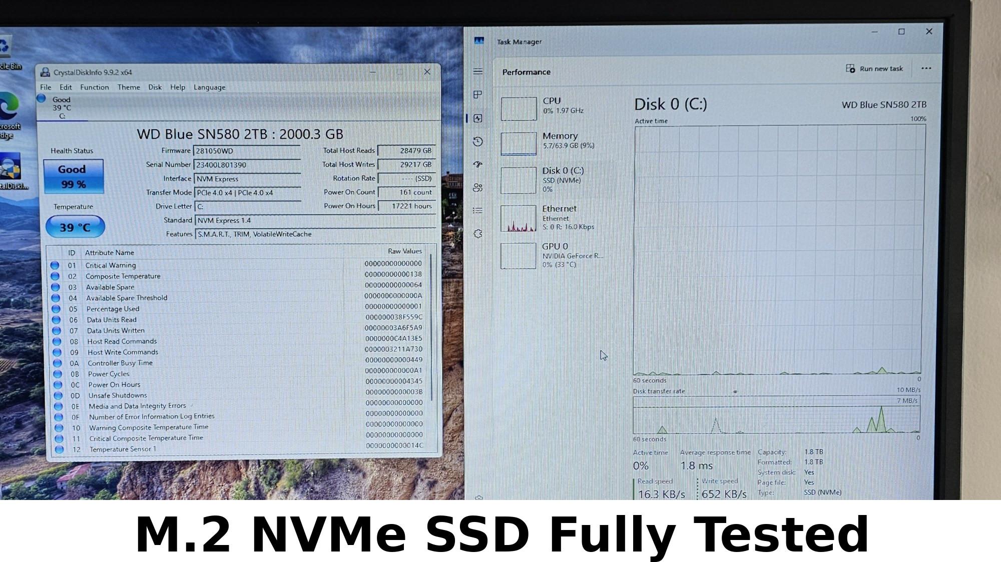 2TB NVMe M.2 SSD WD Blue SN580 Gen4