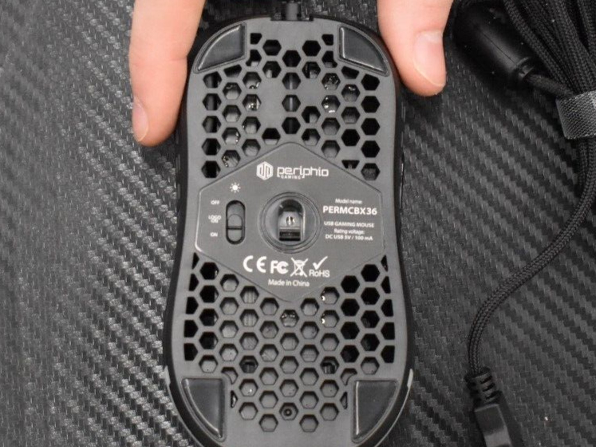 Periphio Black USB Gaming Mouse (PERMCBX36)