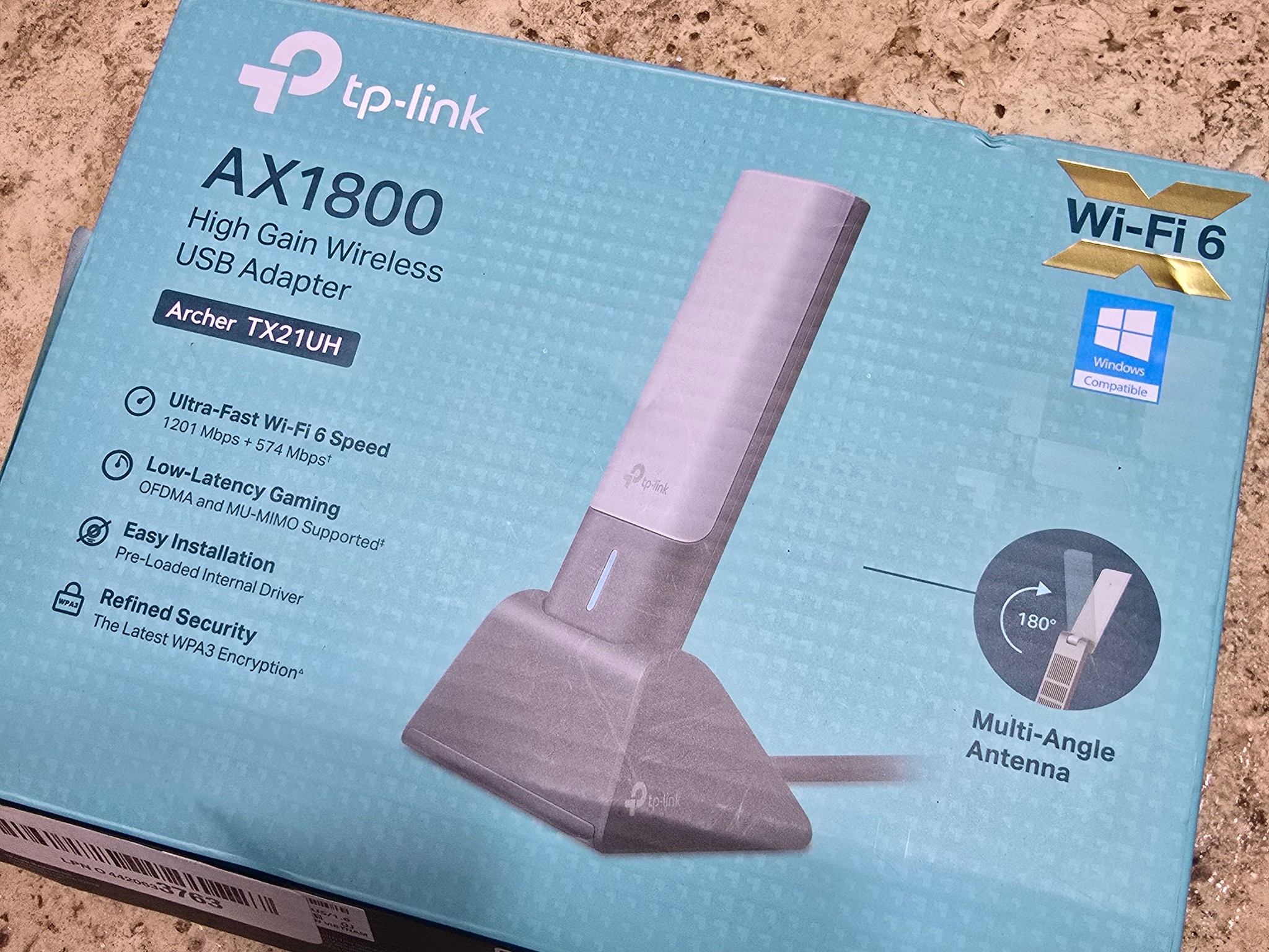 TP-Link AX1800 WiFi 6 USB Adapter Desktop PC (Archer TX21UH) Wireless 2.4GHz 5GHz dongle