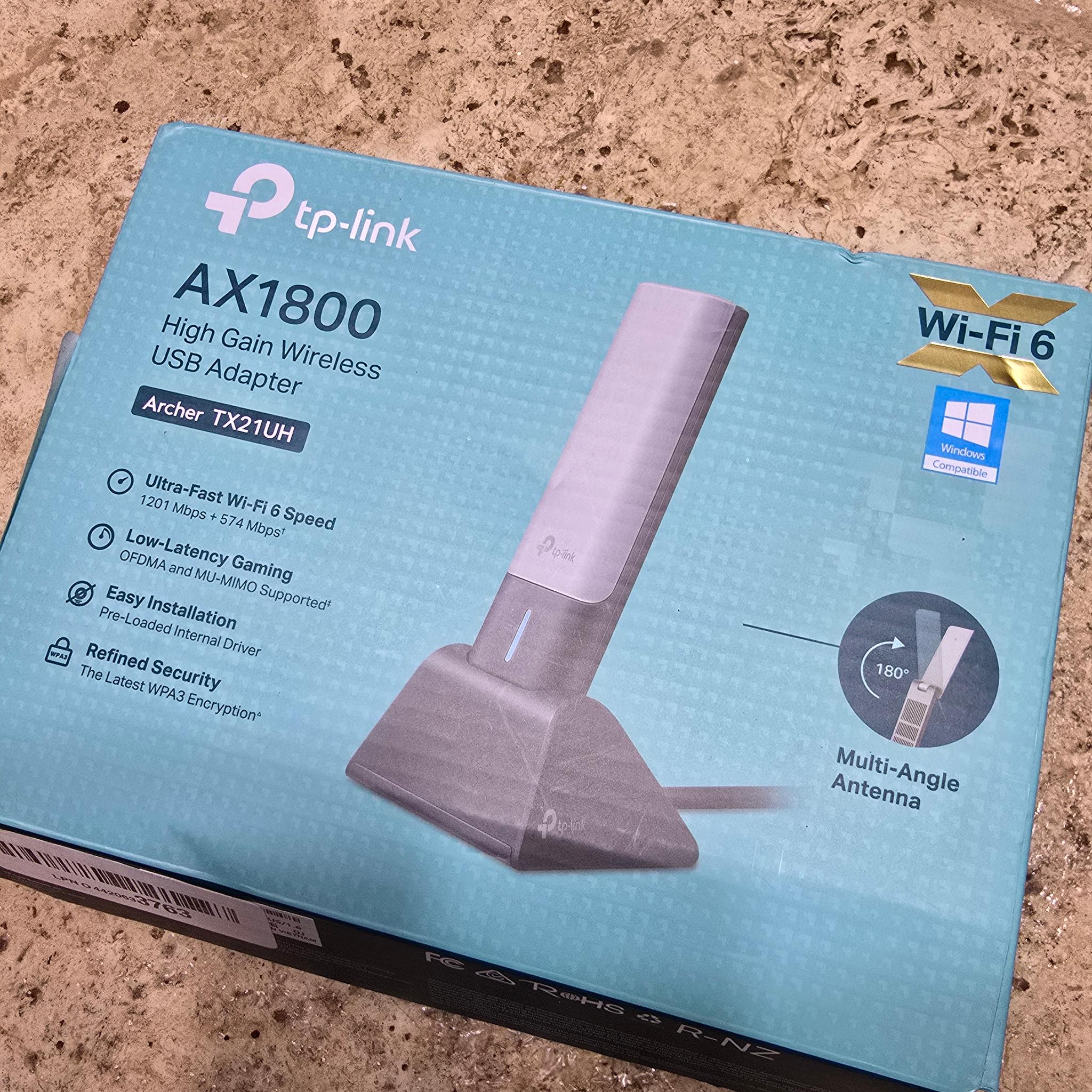 TP-Link AX1800 WiFi 6 USB Adapter Desktop PC (Archer TX21UH) Wireless 2.4GHz 5GHz dongle