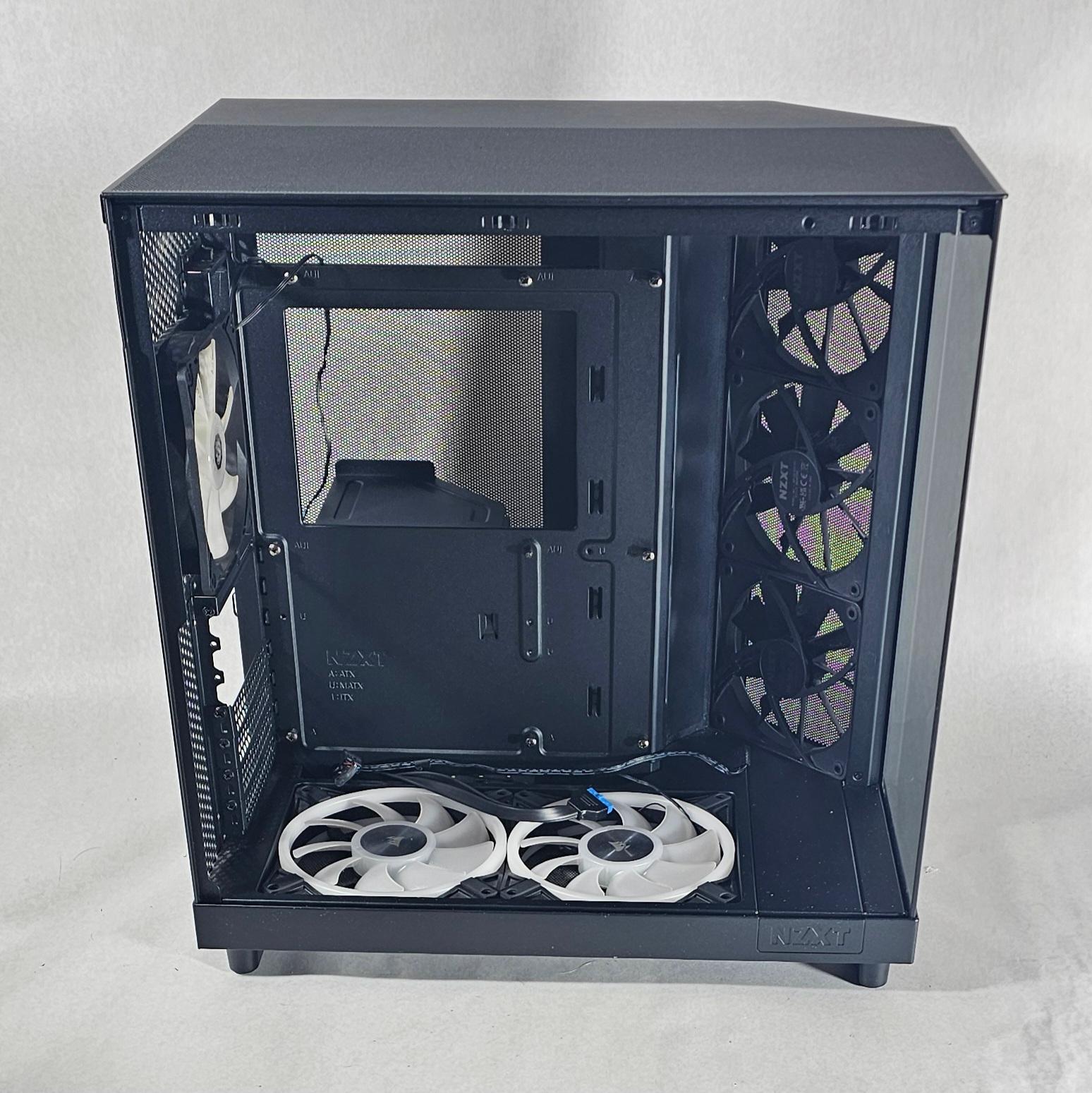 Black NZXT PC Case with Tempered Glass w/ 5 Fans
