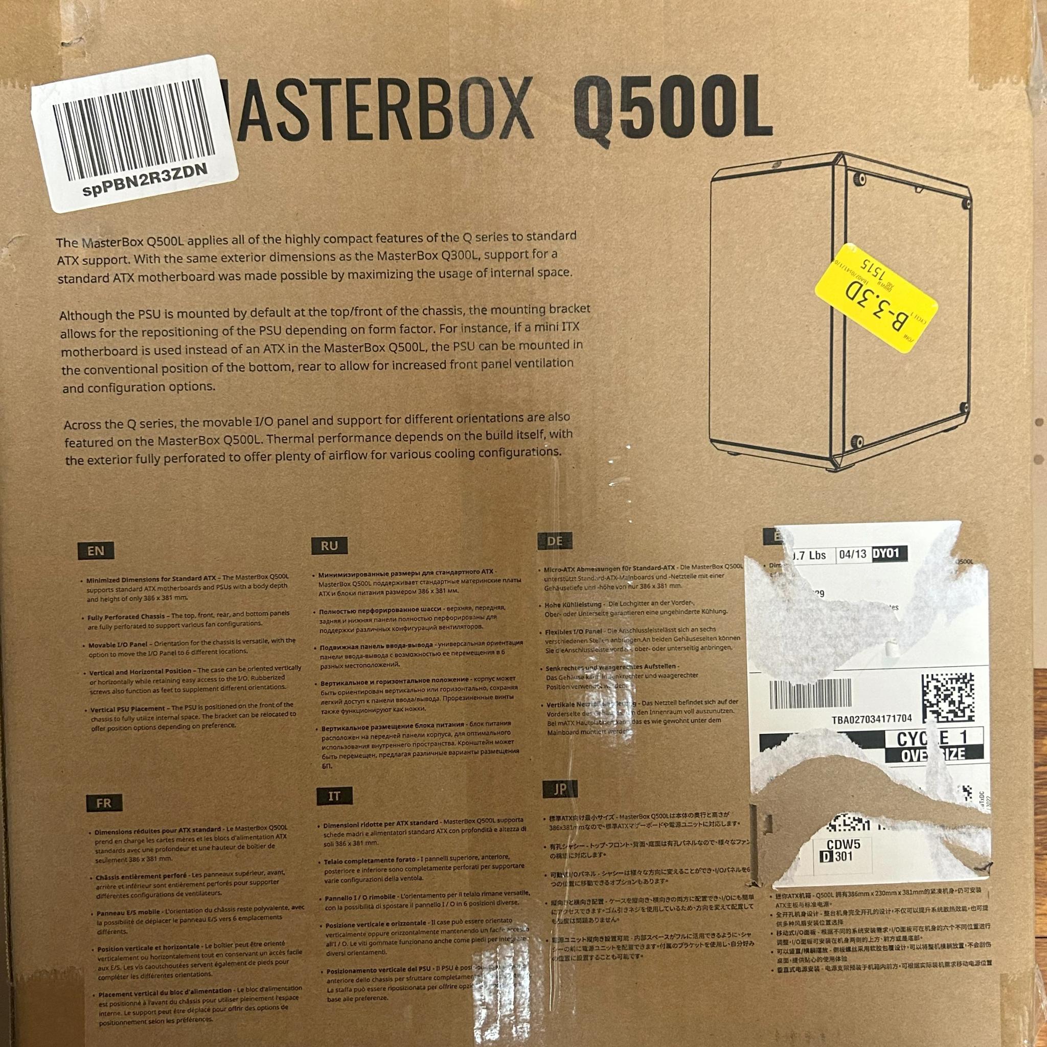 Cooler Master MasterBox Q500L Mini-Tower, Standard ATX