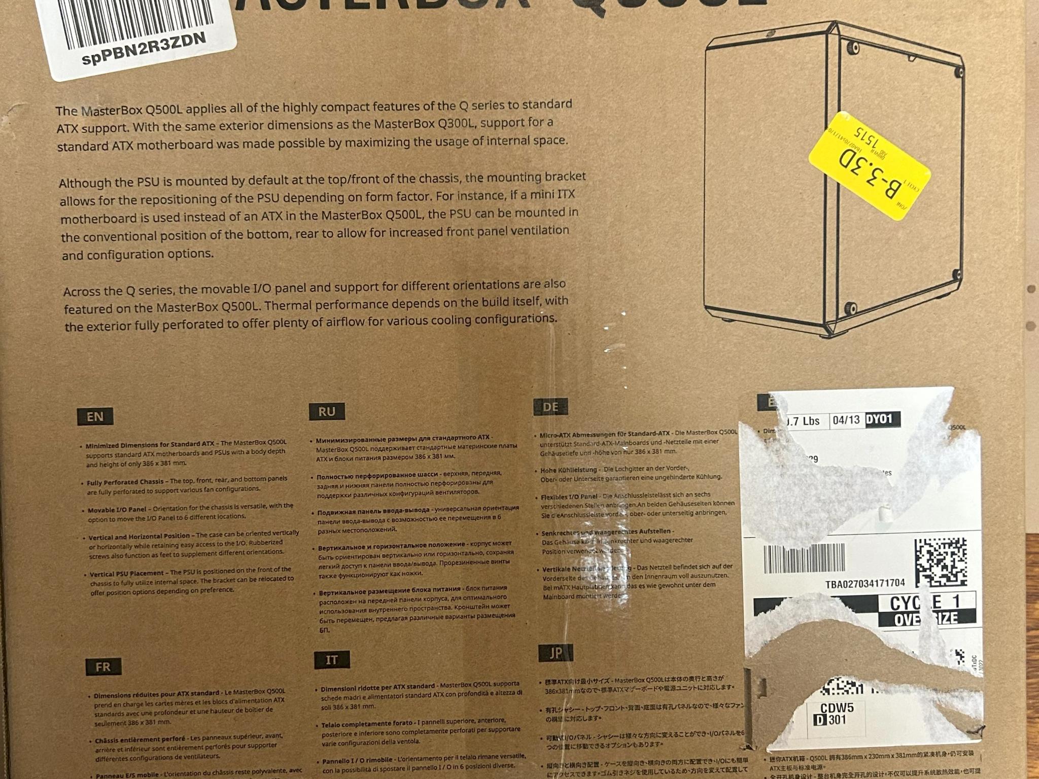 Cooler Master MasterBox Q500L Mini-Tower, Standard ATX