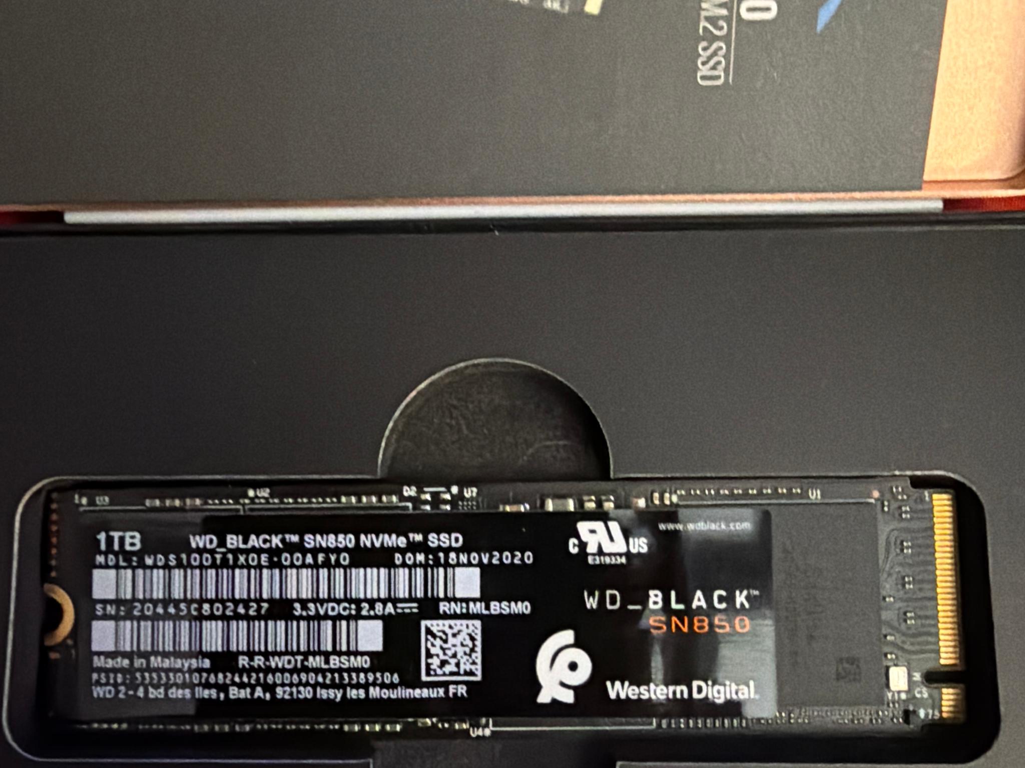 WD Black SN850 1TB NVME SSD