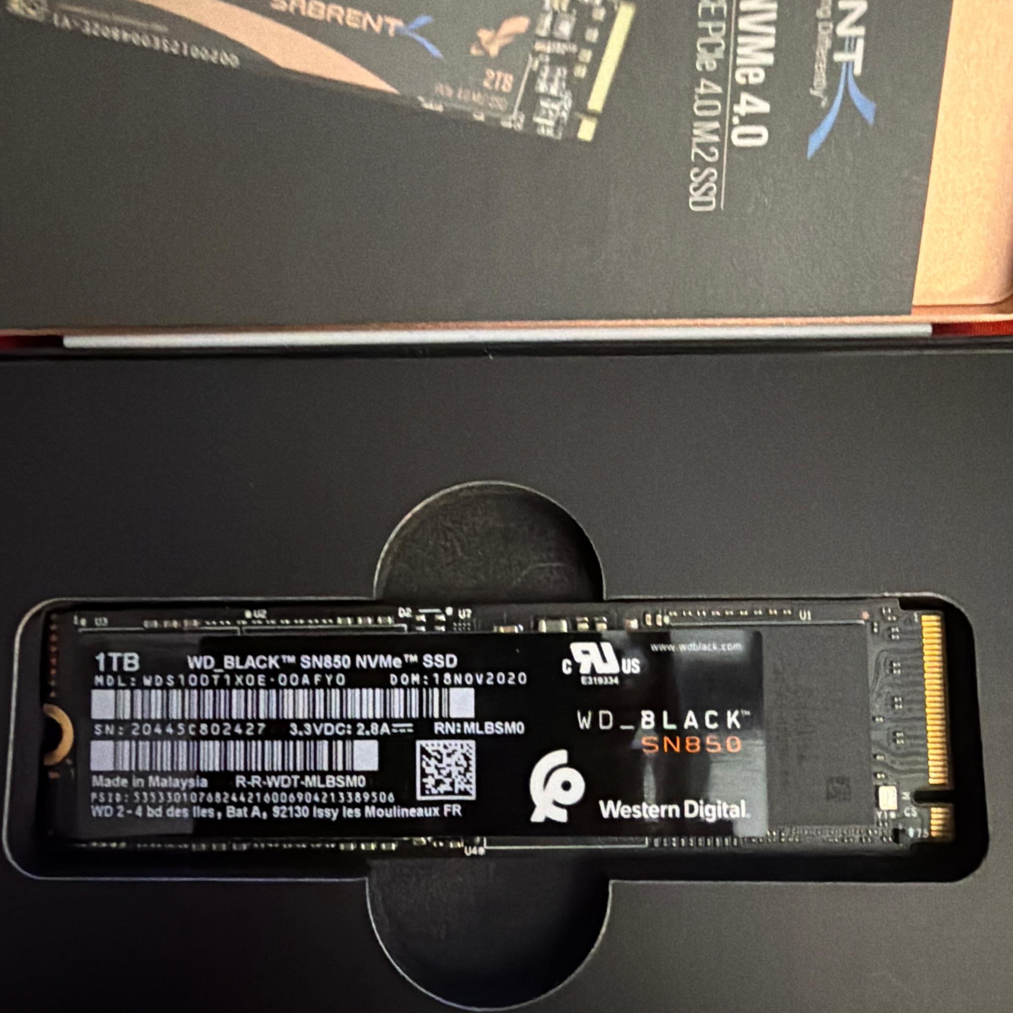 WD Black SN850 1TB NVME SSD