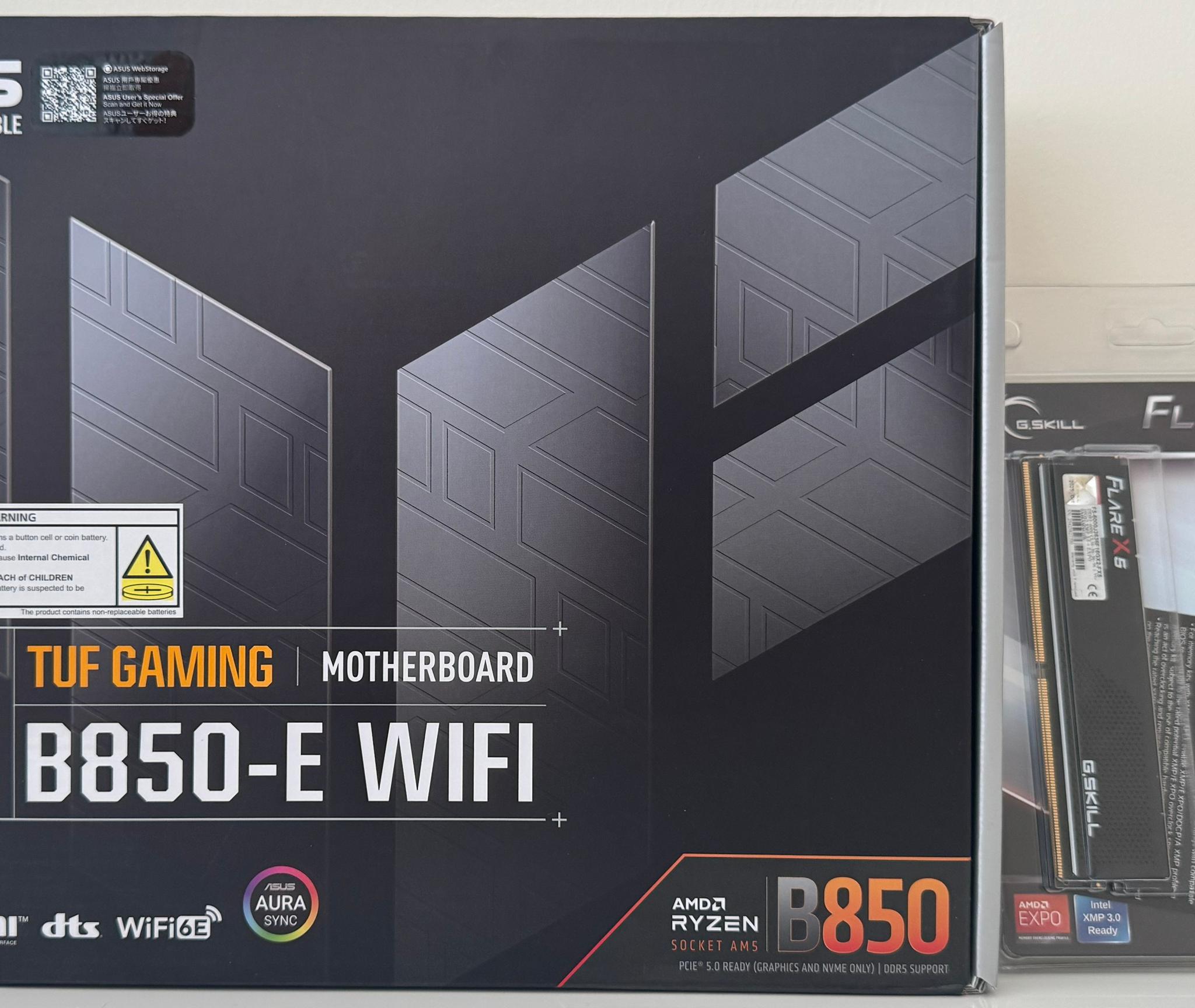 ASUS TUF GAMING B850-E WIFI AMD AM5 ATX Motherboard + G.Skill Flare X5 32GB (2x16GB) DDR5-6000 Combo
