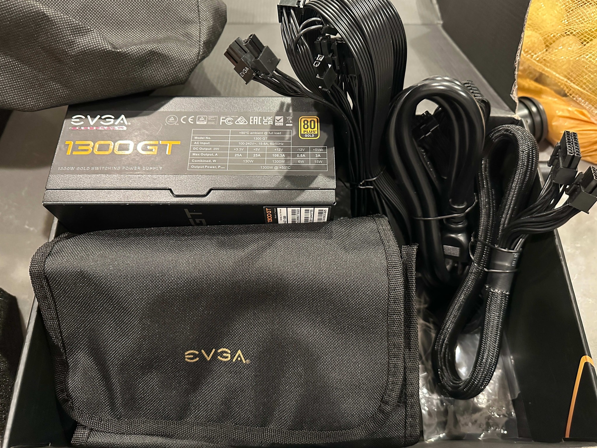 EVGA SuperNOVA 1300 GT, 80 Plus Gold 1300W, Fully Modular Power Supply