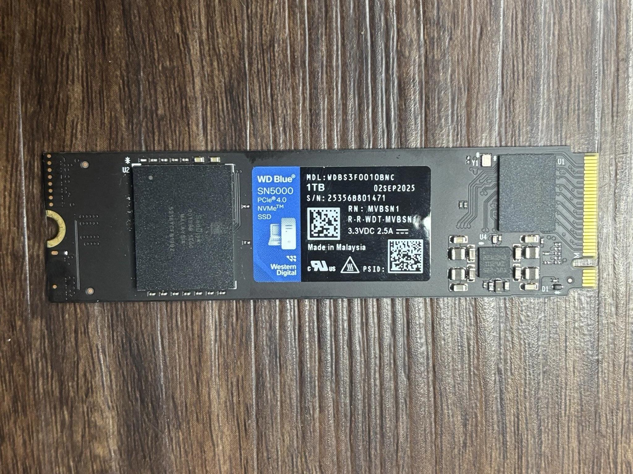 Western Digital WD Blue 1TB, M.2 2280, Internal SSD (WDS100T2B0B)