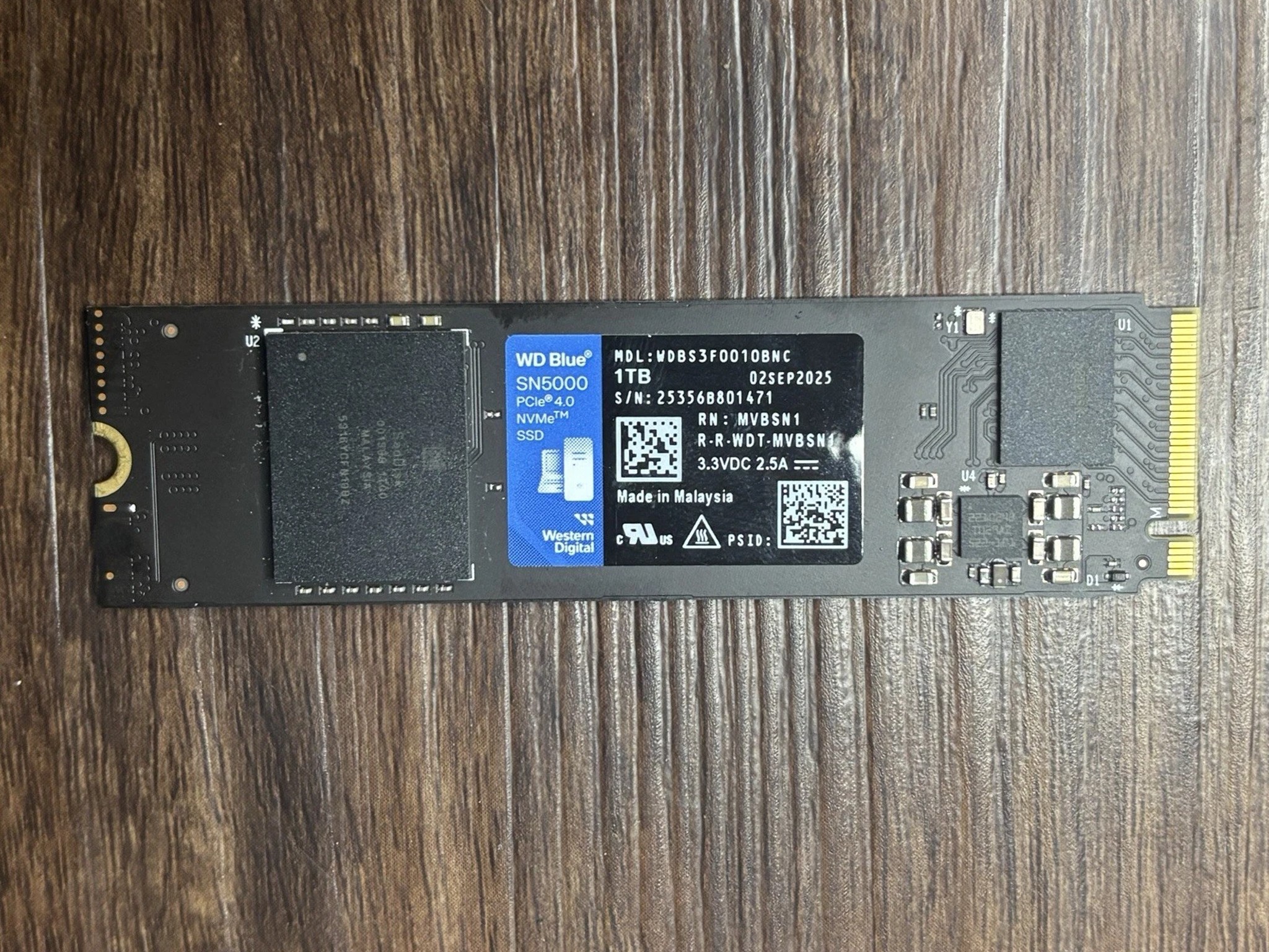 Western Digital WD Blue 1TB, M.2 2280, Internal SSD (WDS100T2B0B)