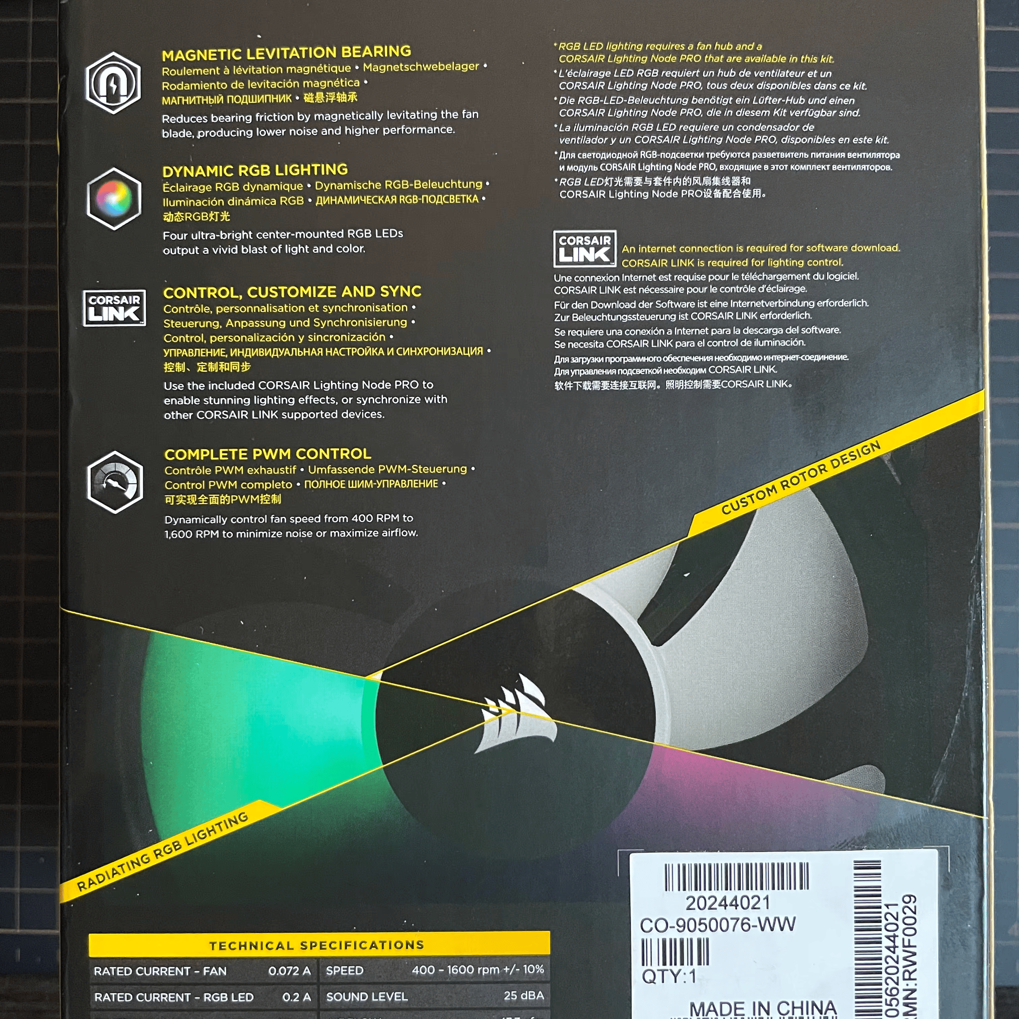 BNIB Corsair ML120 Pro RGB Fans 3-pack