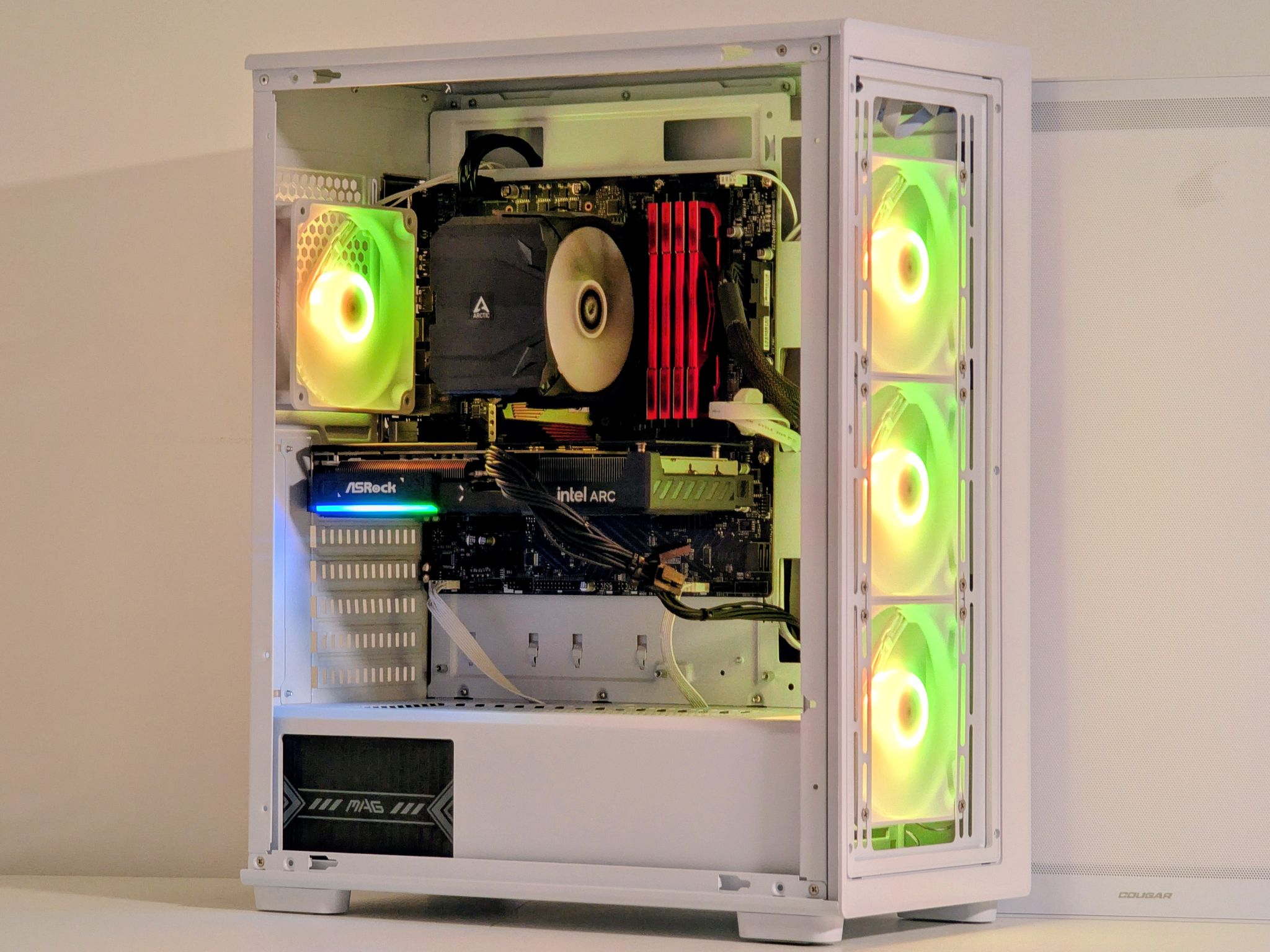 White Budget Gaming PC | Intel i3-12100F | Arc B570 10GB | 32GB RAM | 1TB NVMe SSD | RGB