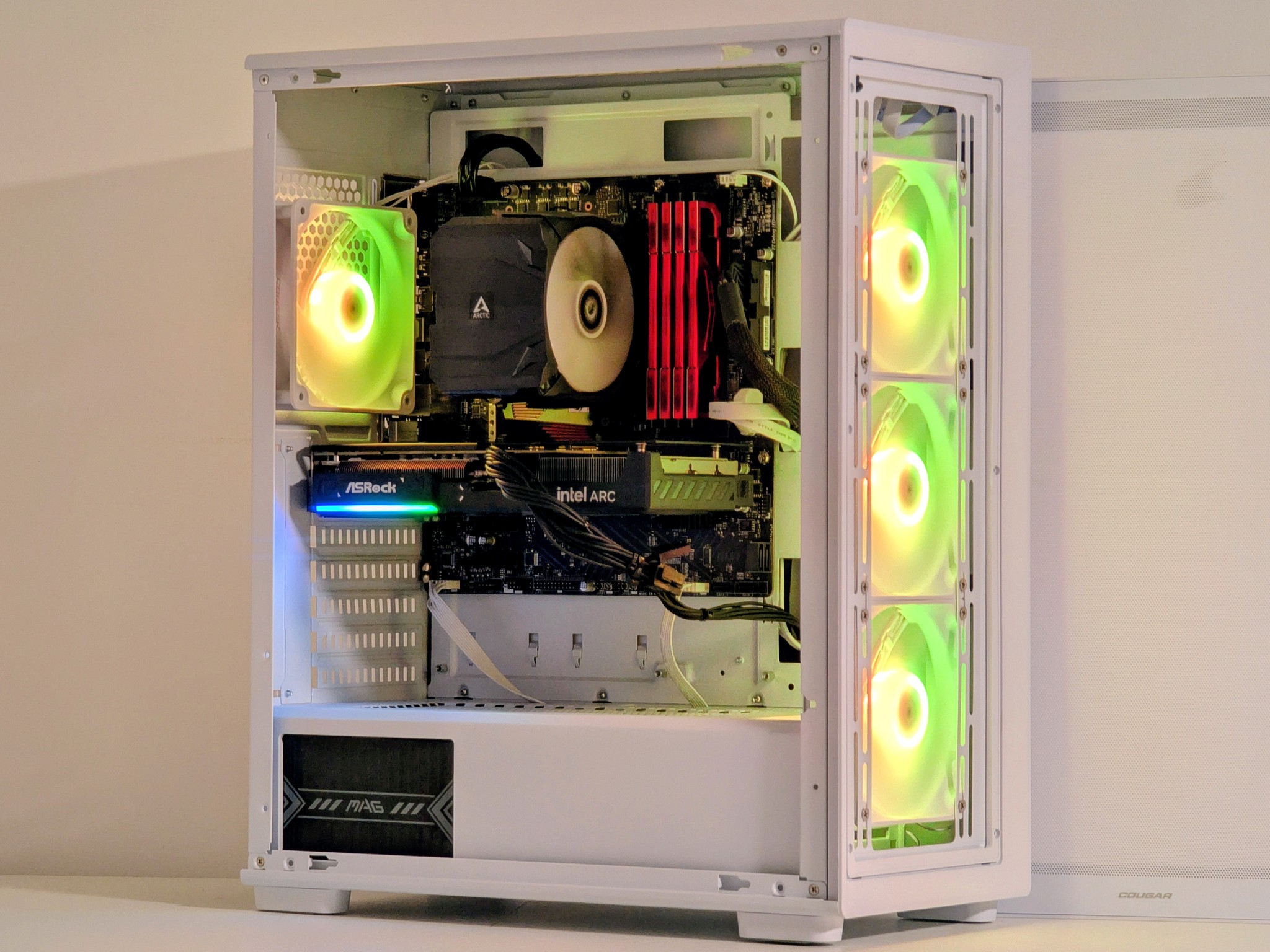 White Budget Gaming PC | Intel i3-12100F | Arc B570 10GB | 32GB RAM | 1TB NVMe SSD | RGB