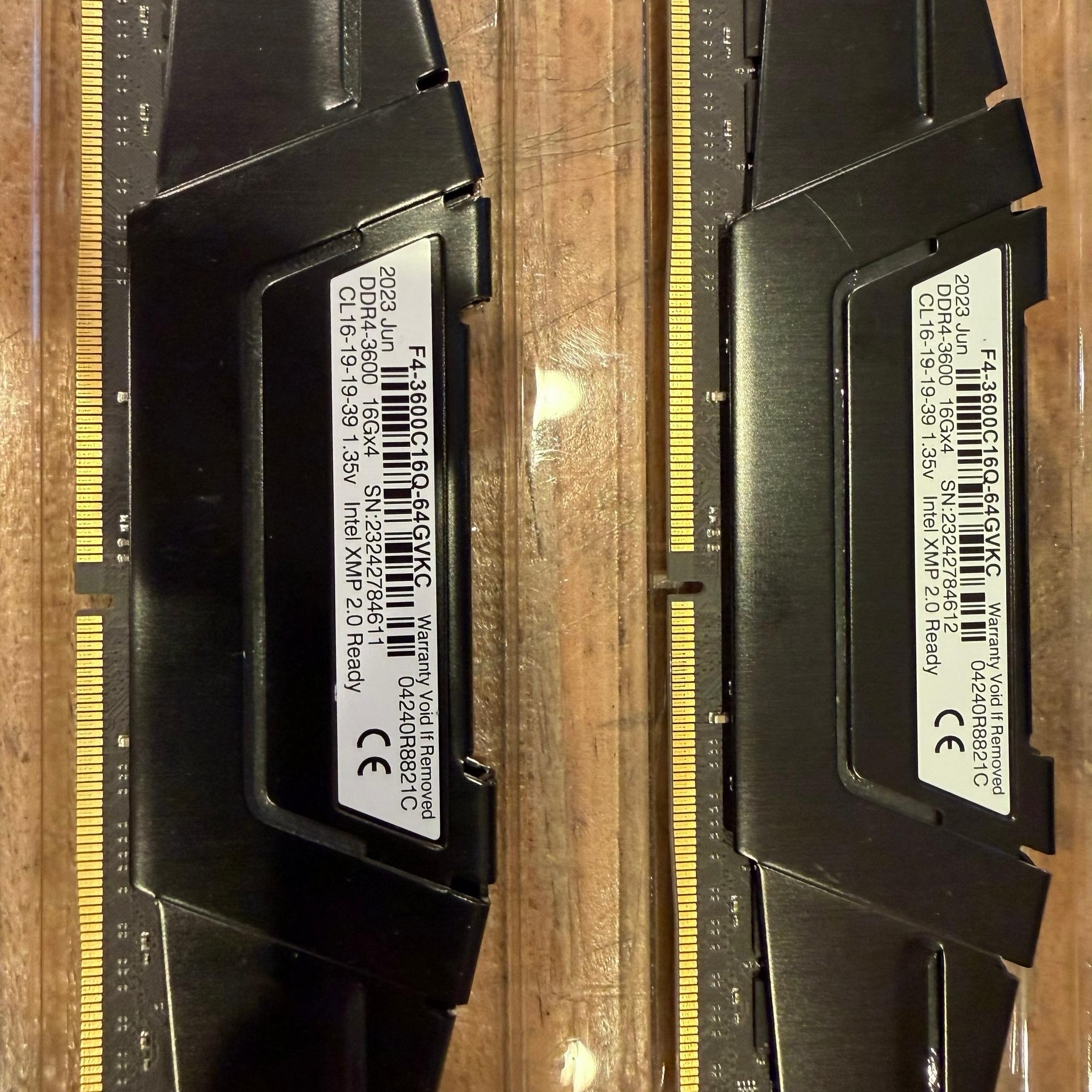 G.Skill Ripjaws V DDR4-3600 16GB x 4 CL 16-19-19-39 1.35V