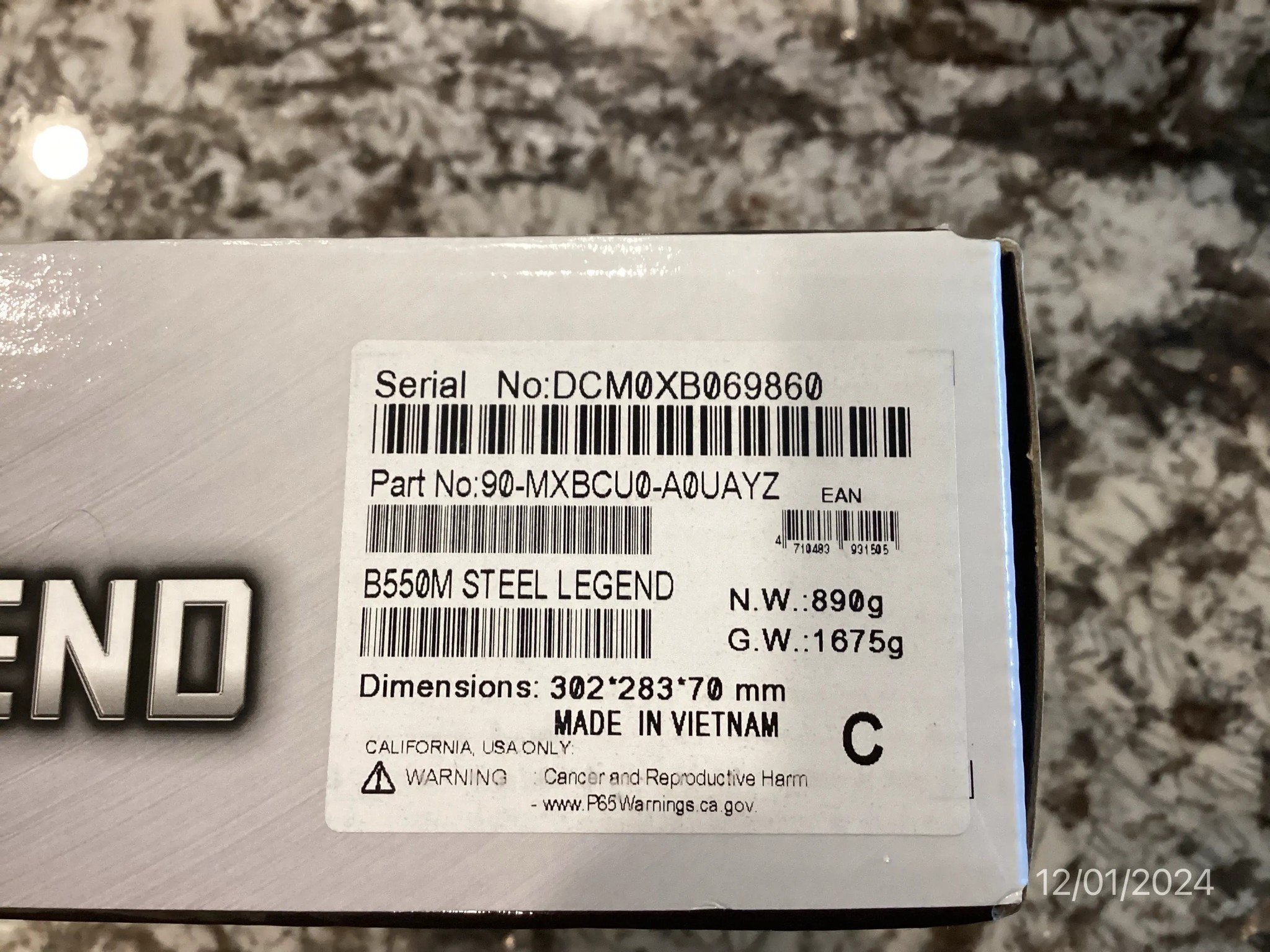 ASRock B550M Steel Legend AM4 Micro ATX Motherboard -- Open Box -- Never Used