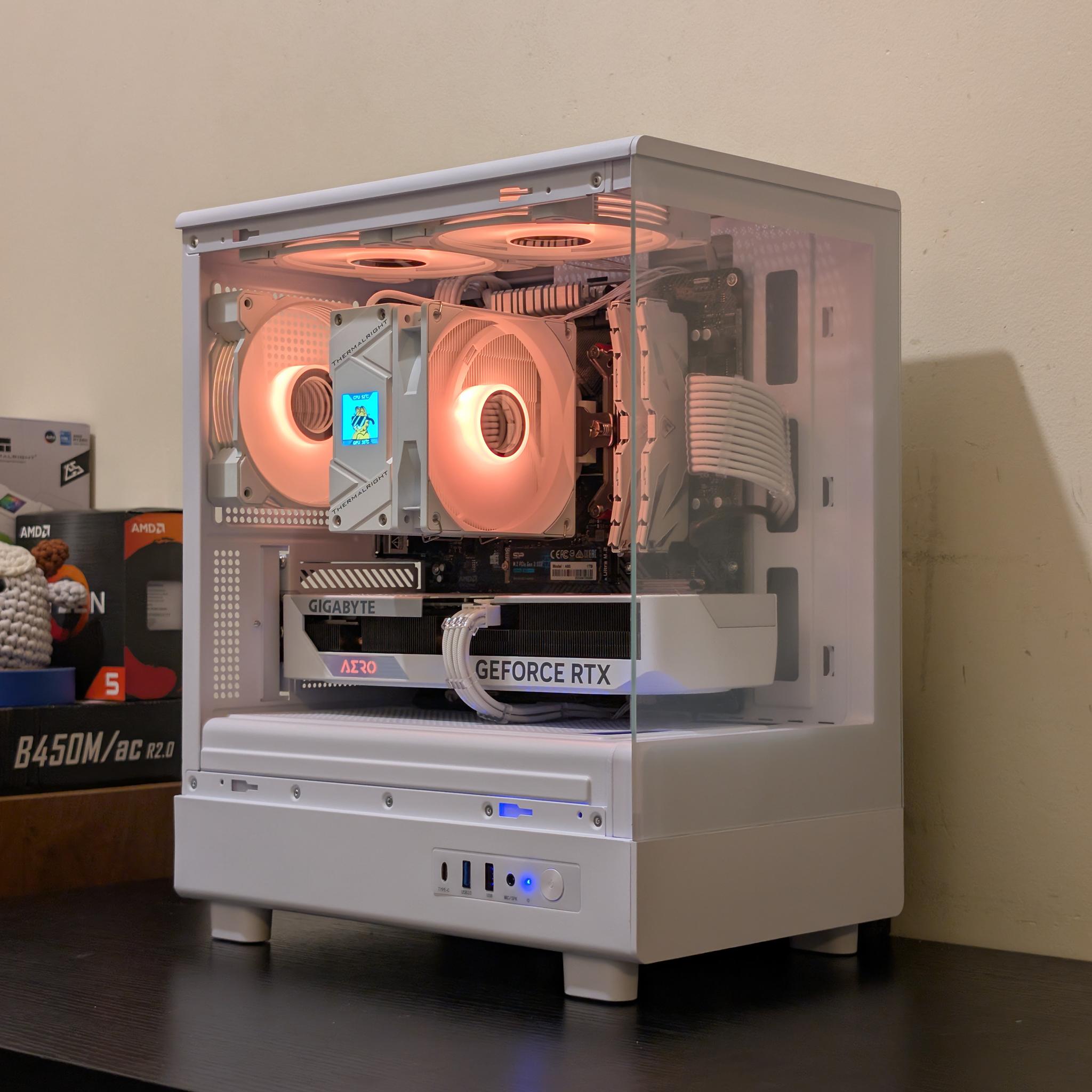 🦢🤍 White Gaming PC | RTX 4060Ti | Ryzen 5500 | 1TB SSD | 32GB RAM | WiFi 6 & Bluetooth 🤍🦢