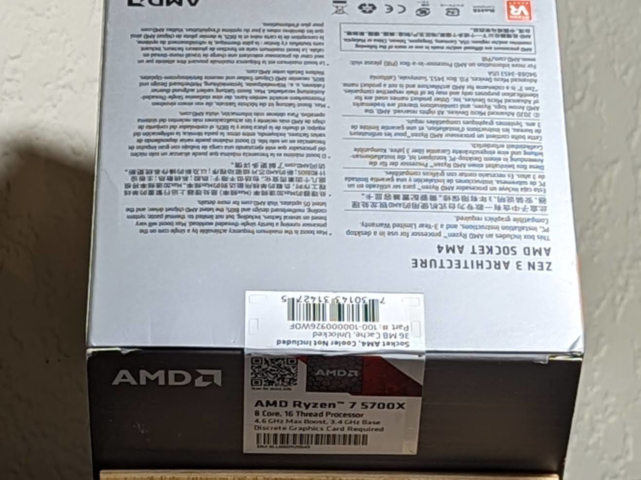 NEW AMD Ryzen 7 5700X 3.4 GHz 8-Core Processor