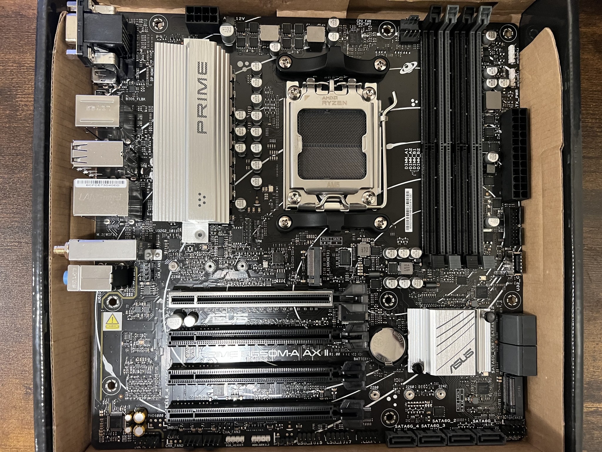 AMD Ryzen 5 7500F + ASUS Prime B650M-A AX II mATX AM5 Wifi and Bluetooth Motherboard Combo Bundle
