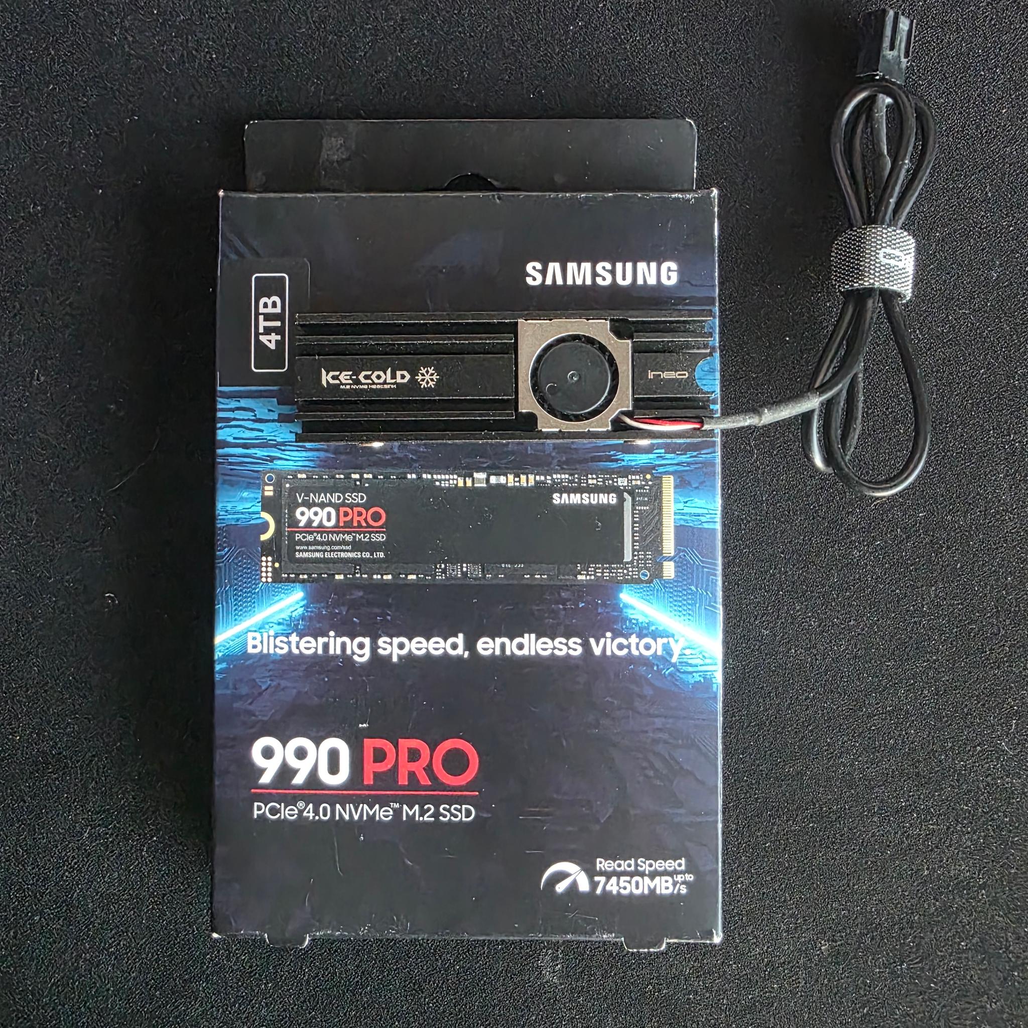 Samsung 990 pro 4tb with ineo Aluminum M.2 2280 SSD Heatsinks