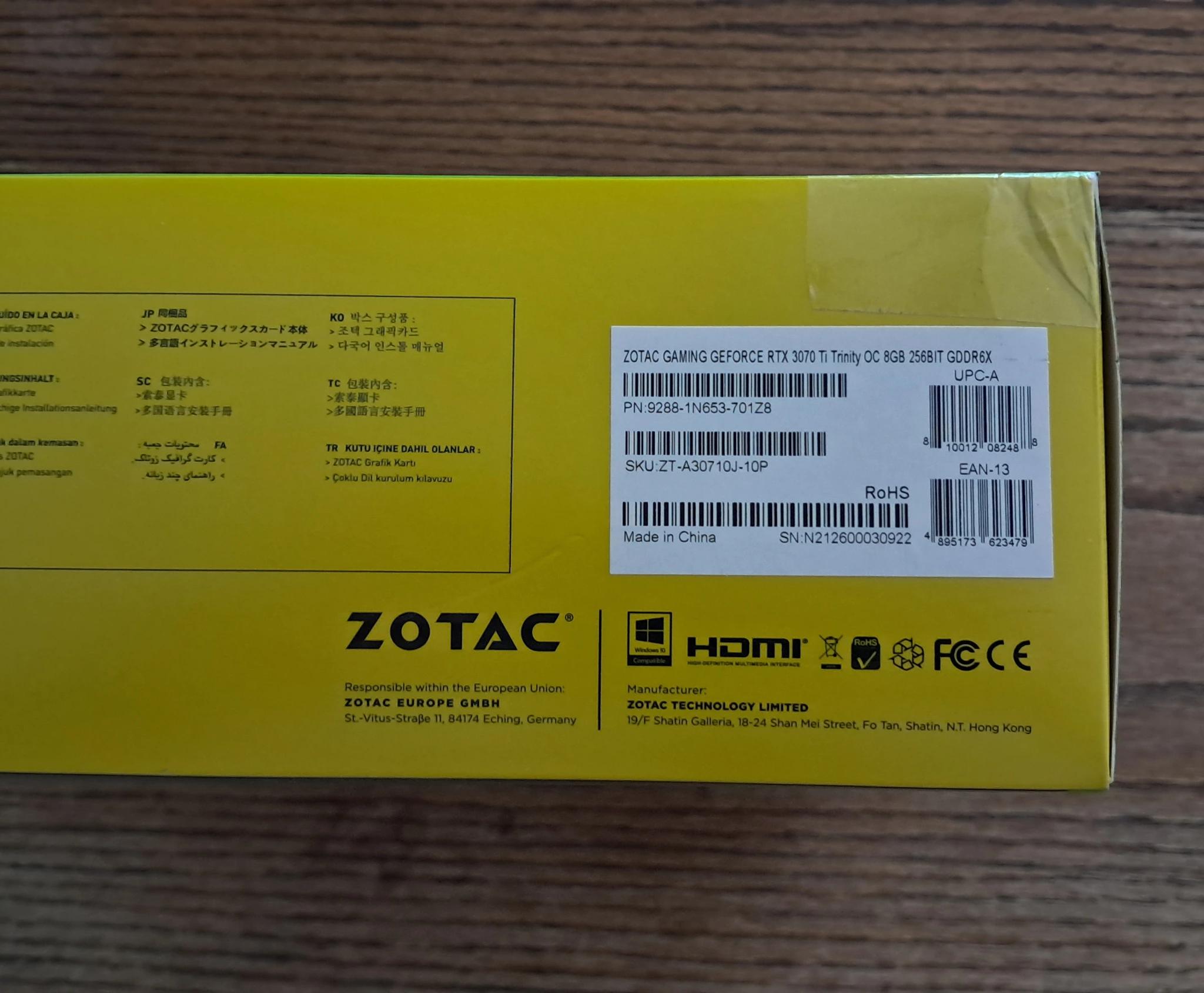 Zotac 3070 Ti Trinity OC