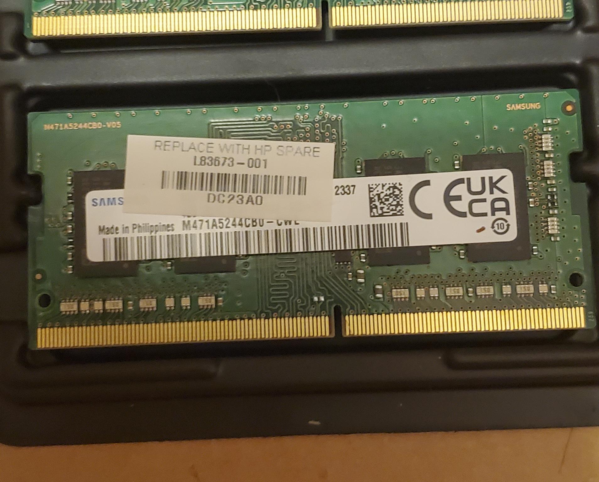 Used HP DDR4 RAM (2) 4GB sticks