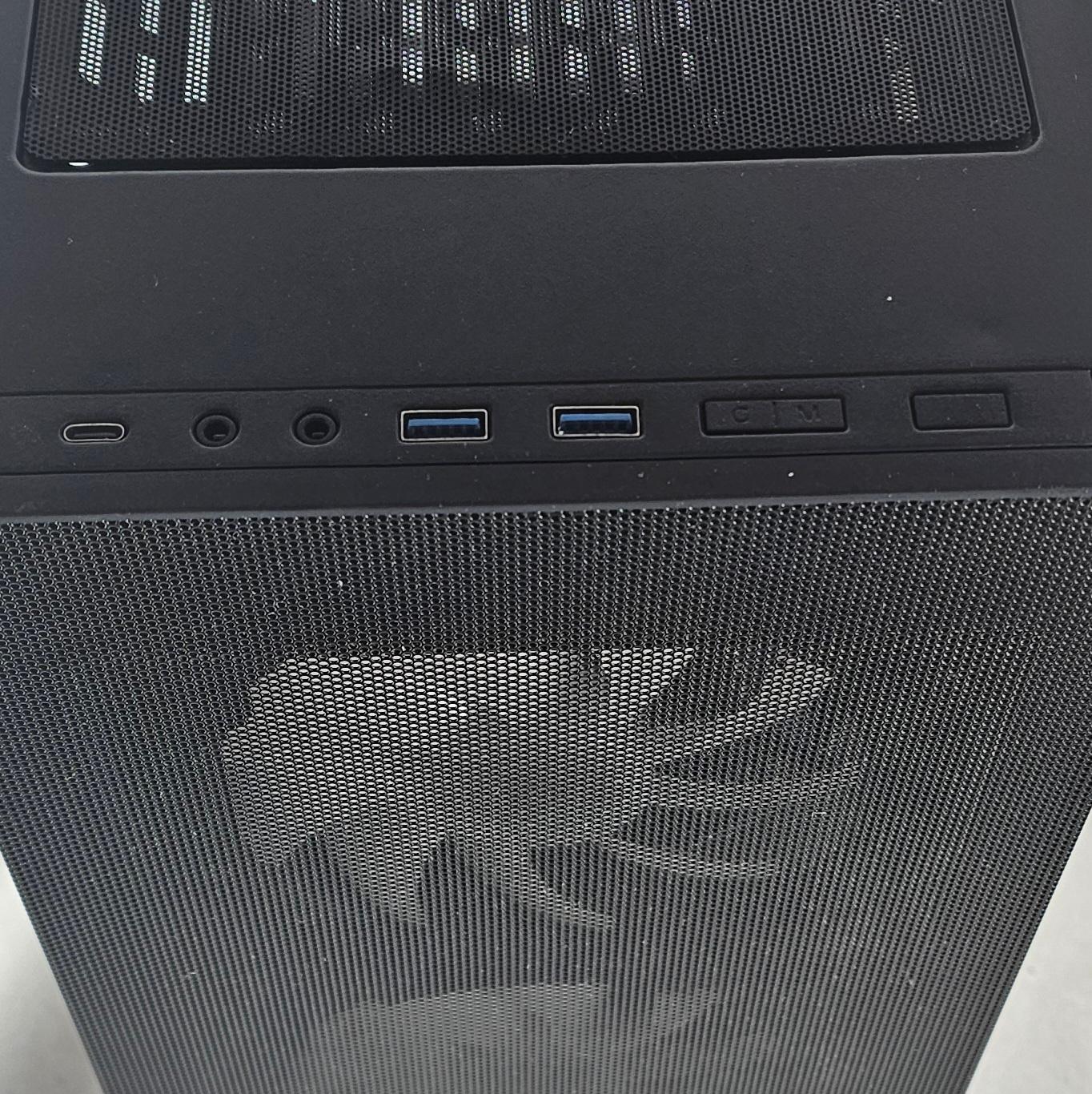 Black PowerSpec PC Case with Tempered Glass w/ 3 Fans